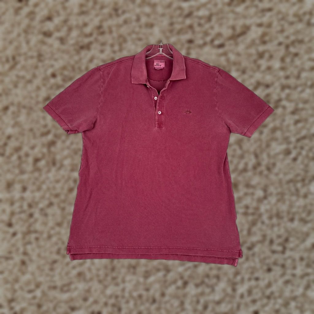 Lacoste VINTAGE Lacoste Polo Shirt Men 5 Red Short Sleeve 100% Cotton Croc Logo Slim Golf Read Size US S / EU 44-46 / 1 - 1 Thumbnail