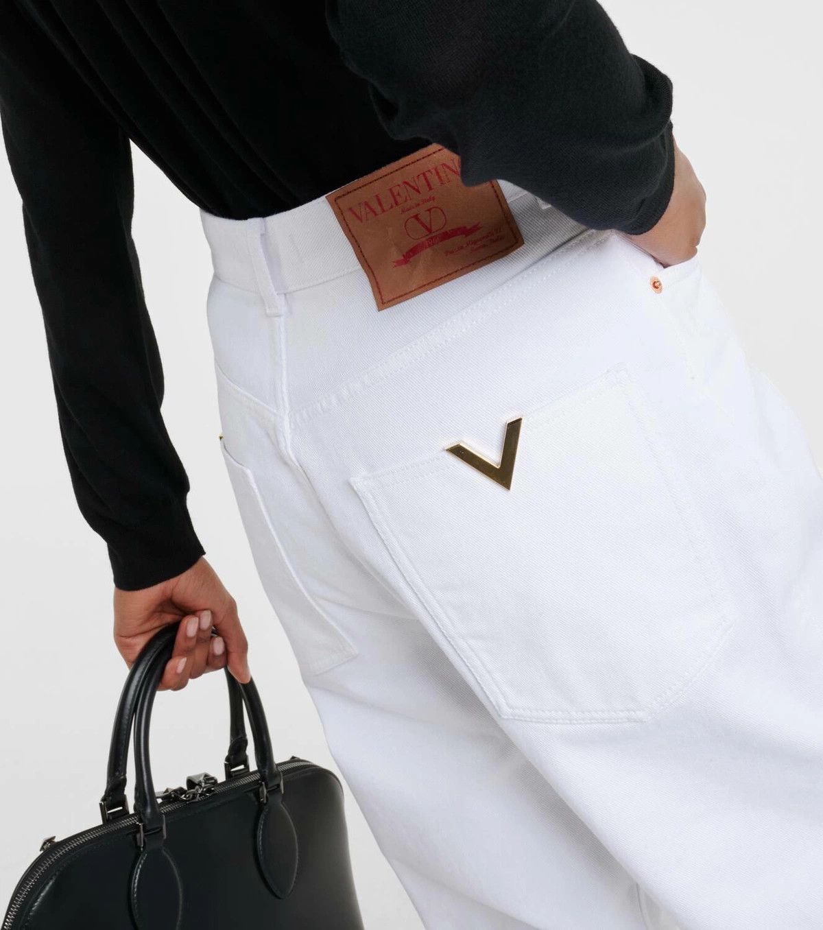 Valentino o1y0326 Denim Pant in White Size 29" - 3 Thumbnail