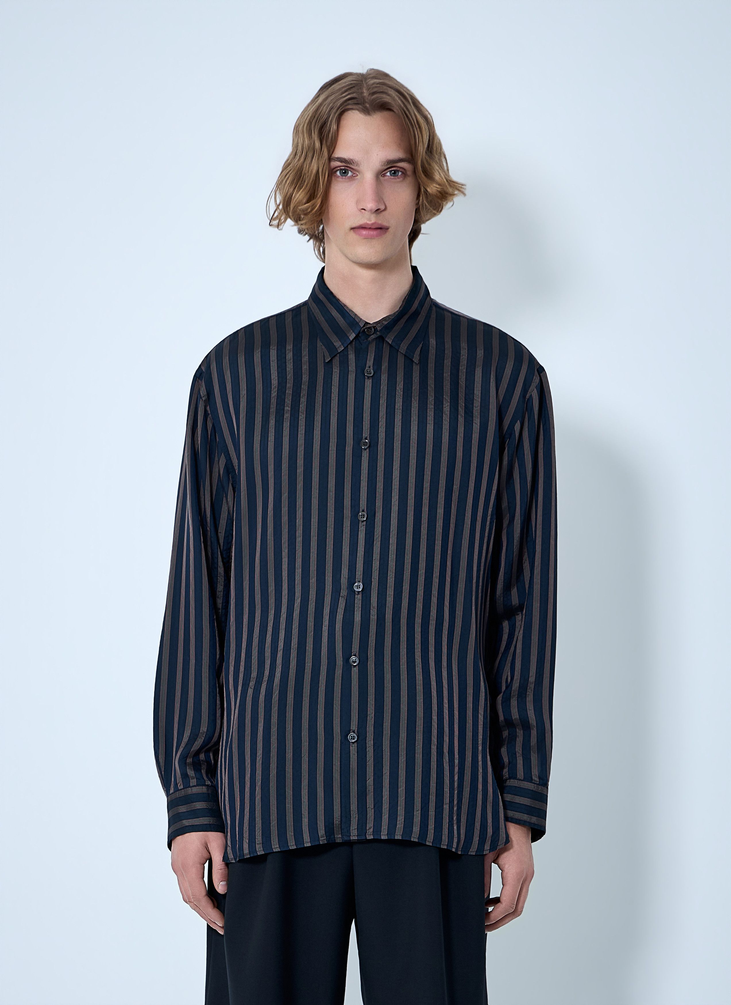 Dries Van Noten Striped Button-Down Shirt Size US L / EU 52-54 / 3 - 1 Thumbnail