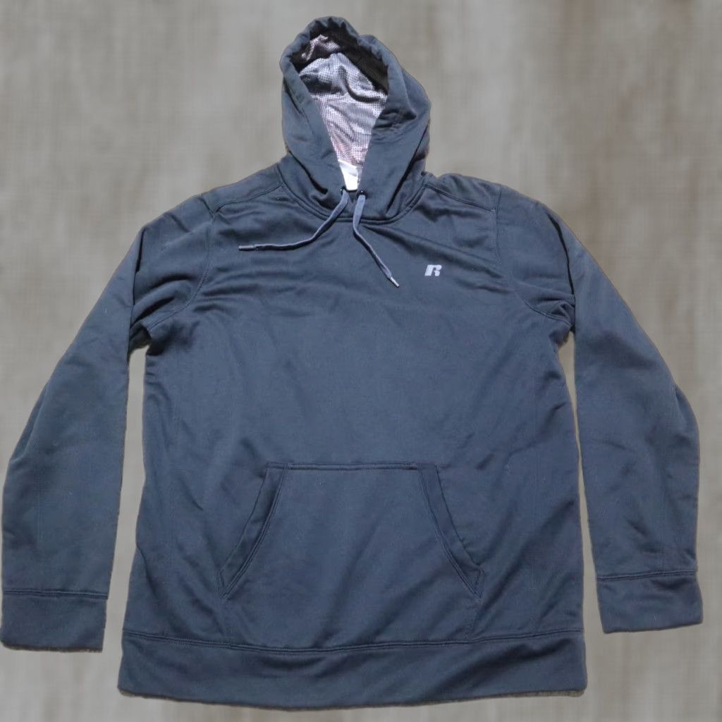 Logo 7 Russell Hoodie Full Zip Long Sleeve Black Logo Fleece Lined Sweater Mens L Large Size US L / EU 52-54 / 3 - 1 Thumbnail