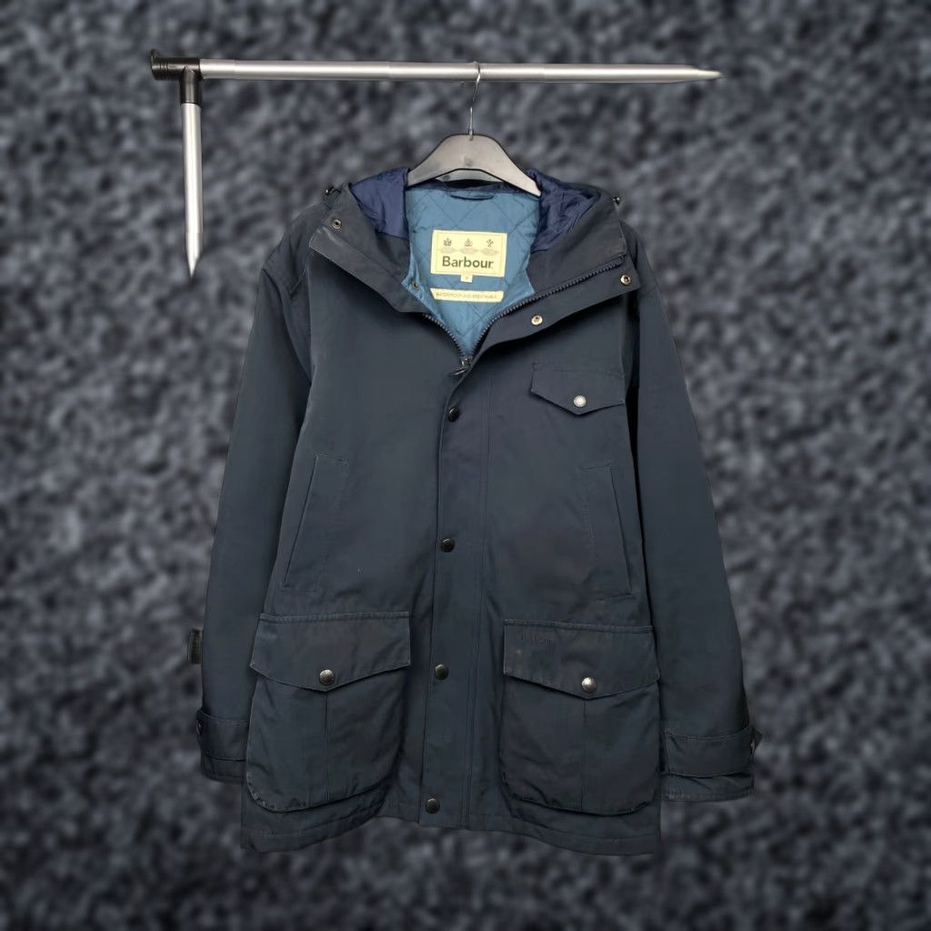 Barbour Barbour Jacket Mens Sire Waterproof Light Size M Blue Vintage 90s Rain Coat Mens Size US M / EU 48-50 / 2 - 1 Thumbnail