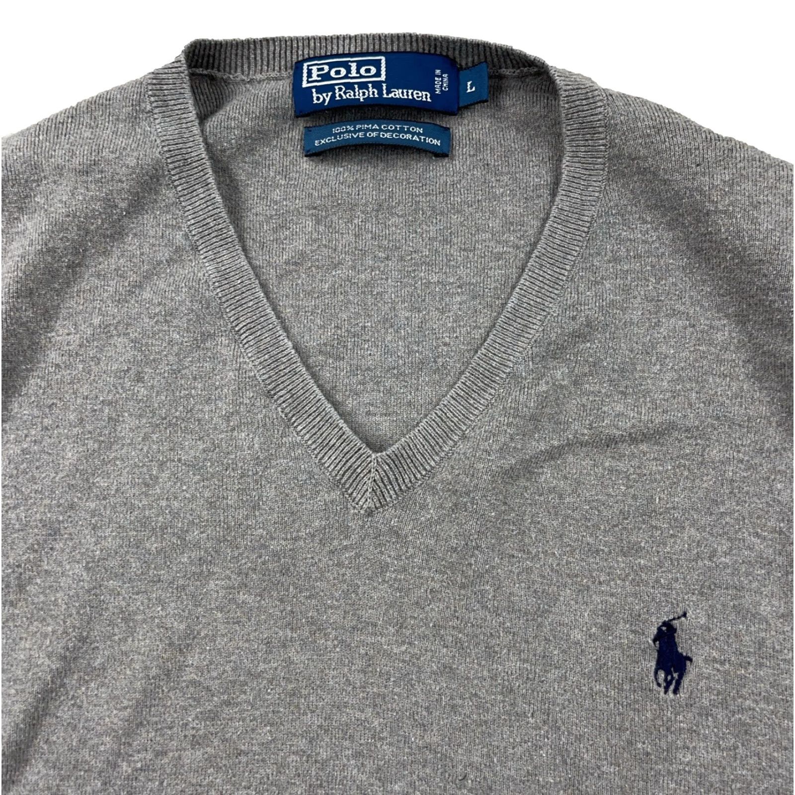 Polo Ralph Lauren VINTAGE Polo Ralph Lauren Sweater Vest Men Large Knit Gray Blue Logo All Seasons Size US L / EU 52-54 / 3 - 2 Thumbnail