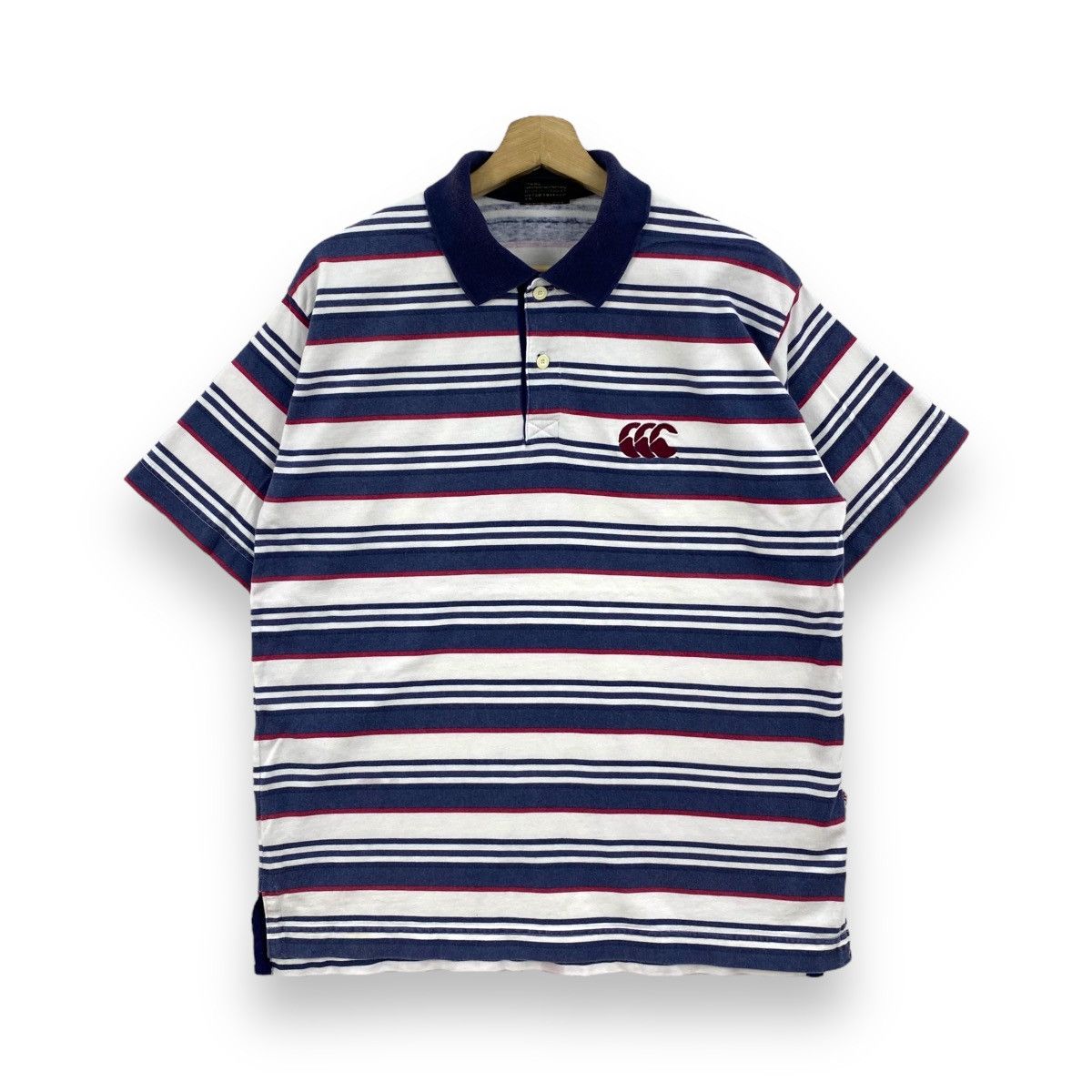 Canterbury of New Zealand × Vintage Vintage CANTERBURY Of NEW ZEALAND Logo Striped Polo Shirt Size US M / EU 48-50 / 2 - 1 Thumbnail