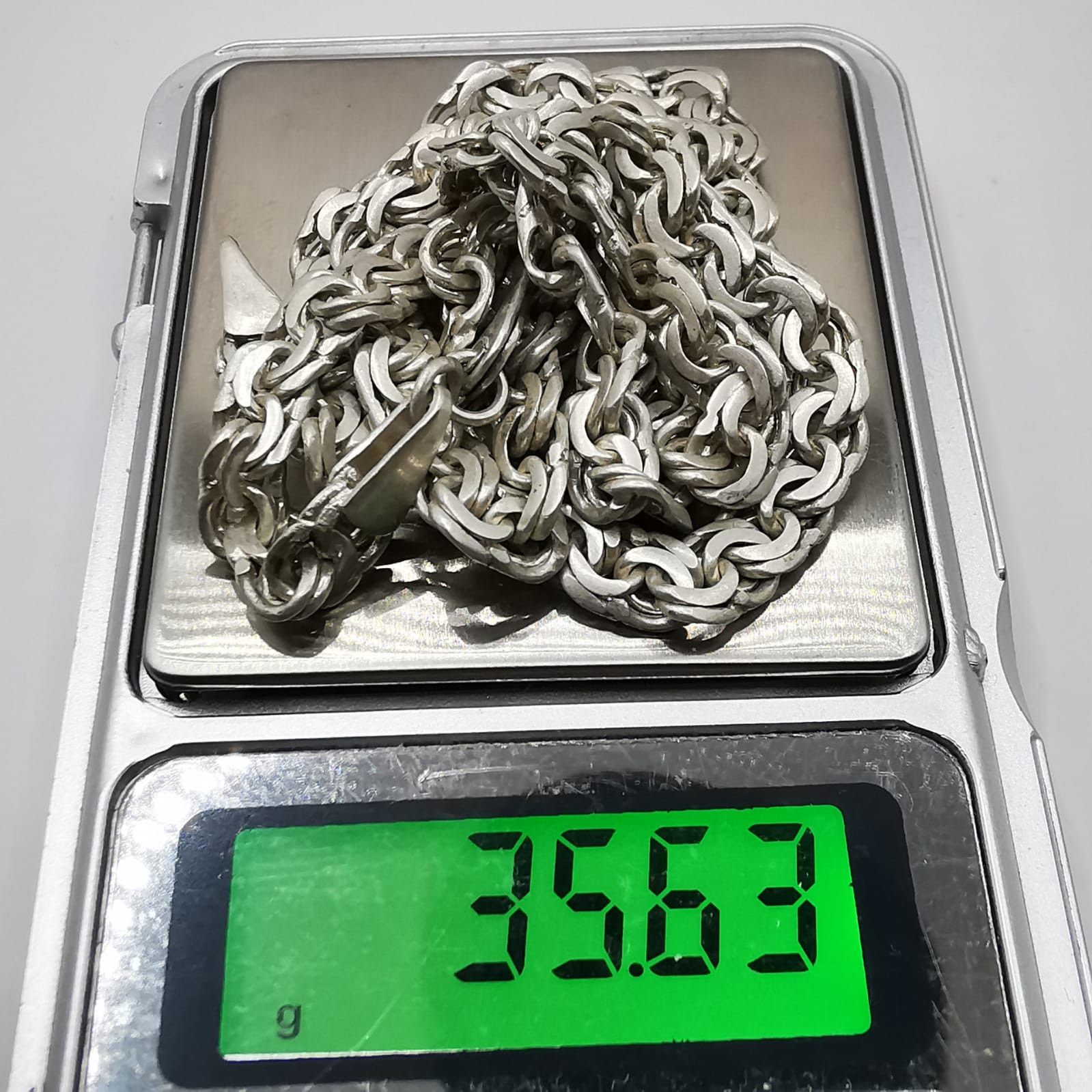 Sterling Silver Vintage Unusual Chain, 925 Sterling Silver, Signed 35.63g Size ONE SIZE - 7 Thumbnail