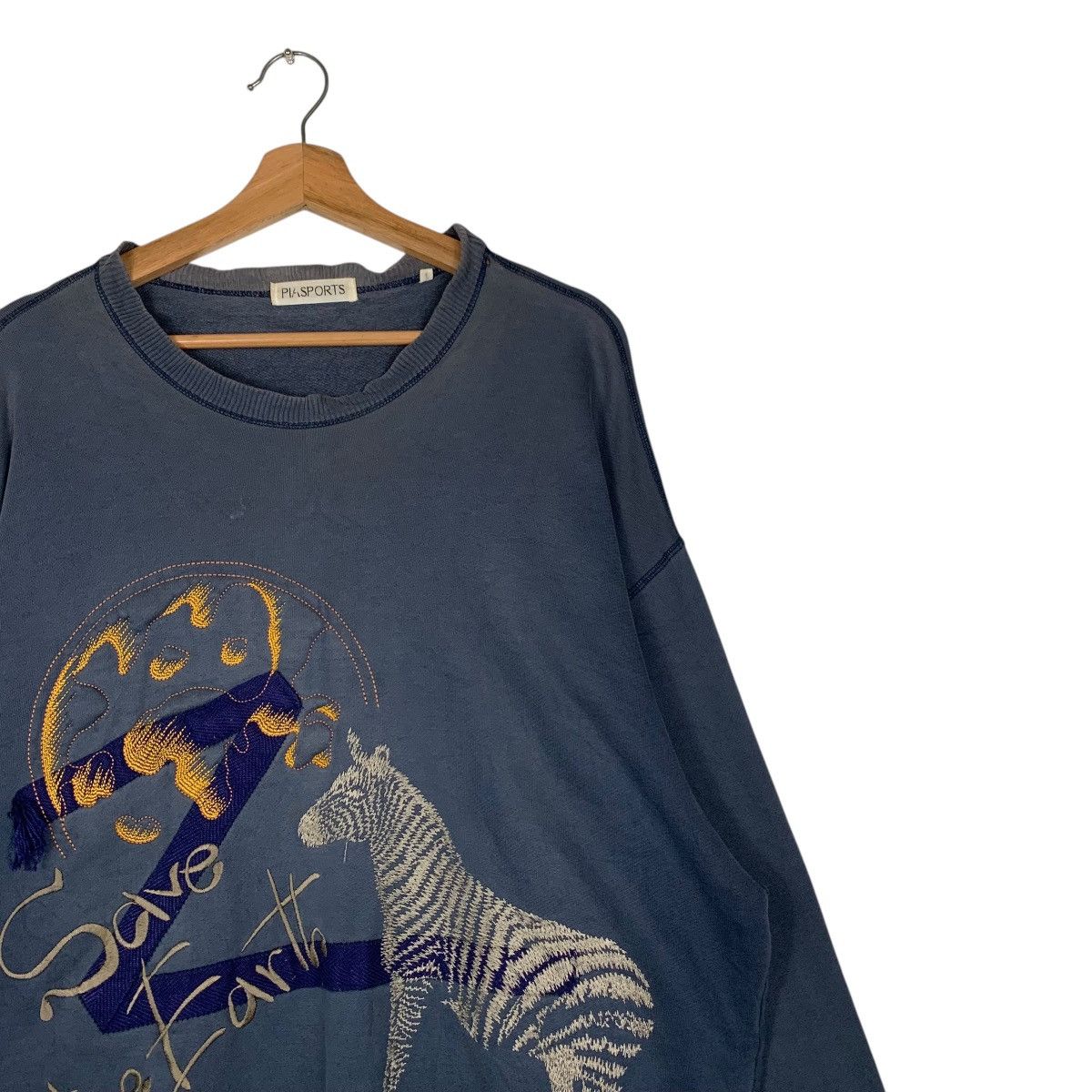Japanese Brand PIA SPORTS Save The Earth Graphics Sweatshirt #1490-C67 Size US M / EU 48-50 / 2 - 5 Thumbnail
