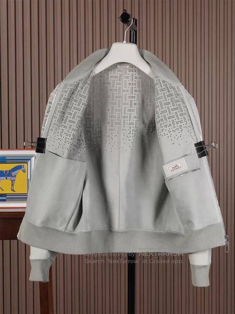 Hermes Hermes Men's Mesh Leather Jacket Size US M / EU 48-50 / 2 - 4 Thumbnail