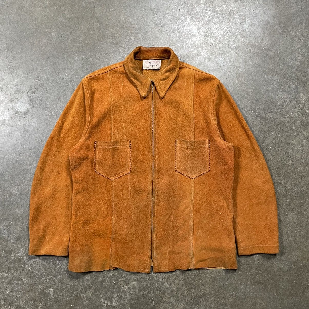Vintage 1960s Western Suede Cowhide Leather Jacket