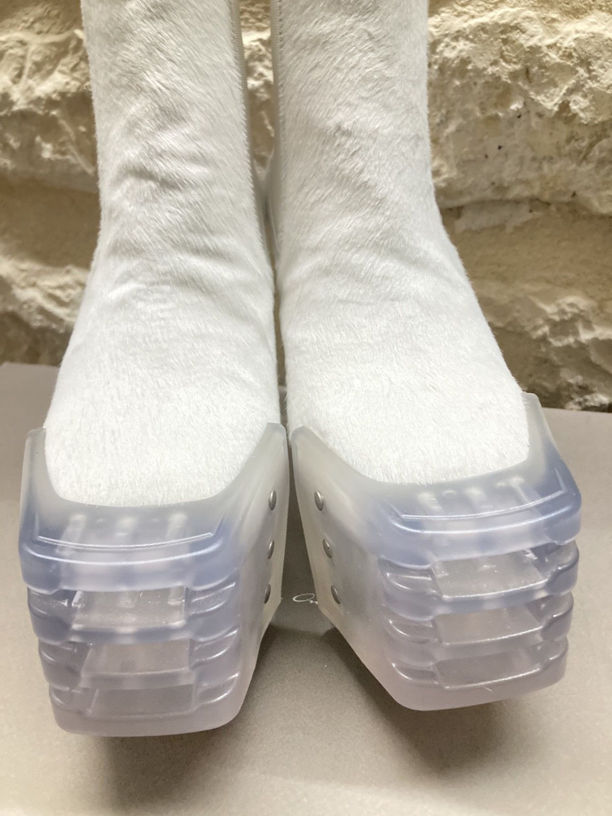 Rick Owens NEVER WORN/ Rick Owens Chalk White Grill Kiss Boots Size US 8 / EU 41 - 6 Thumbnail