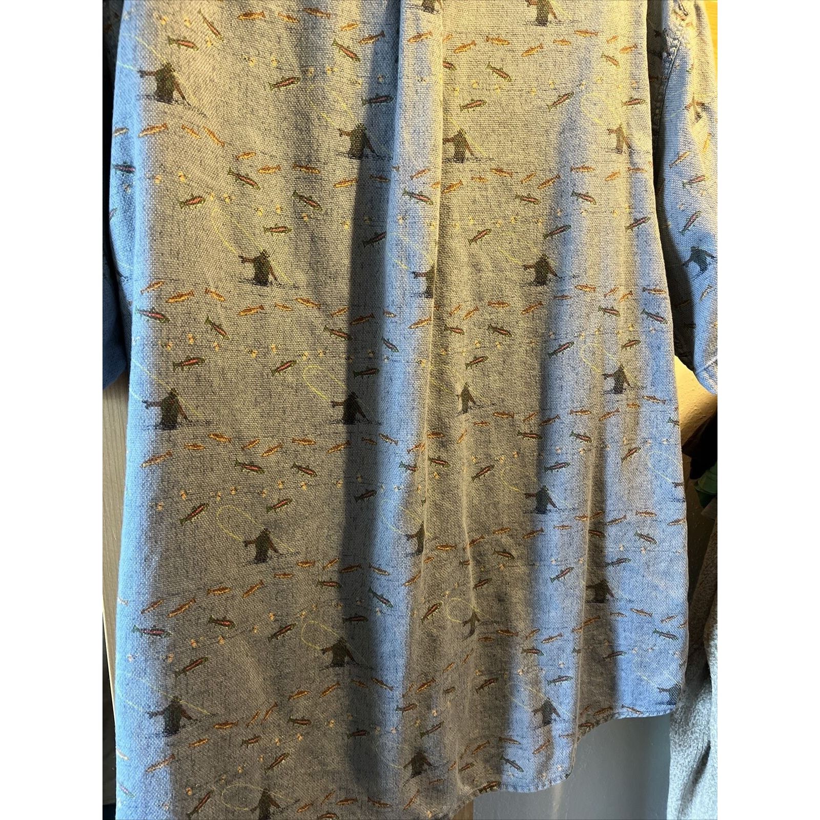 Cabelas Cabelas Shirt Men’s L Button Blue Fish All Over Print Cotton Size US L / EU 52-54 / 3 - 9 Thumbnail