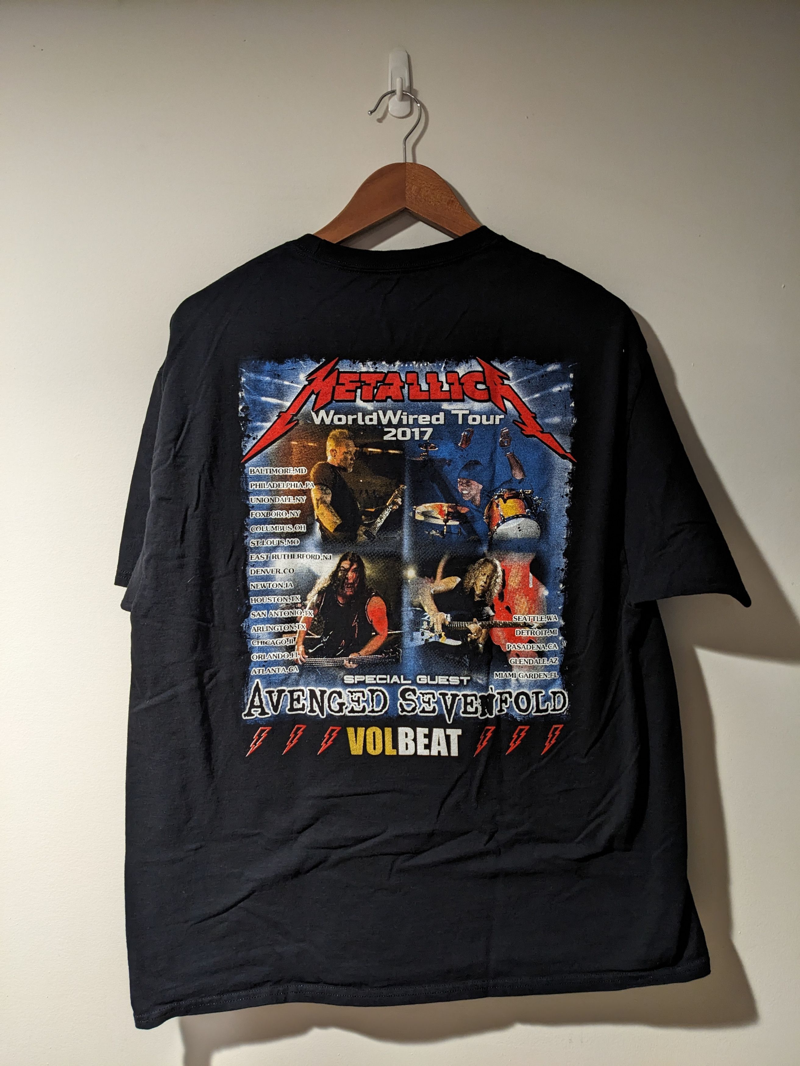 Band Tees × Metallica × Vintage Metallica Self Destruct World Wired Tour 2017 Boot T-Shirt Size US XL / EU 56 / 4 - 4 Thumbnail