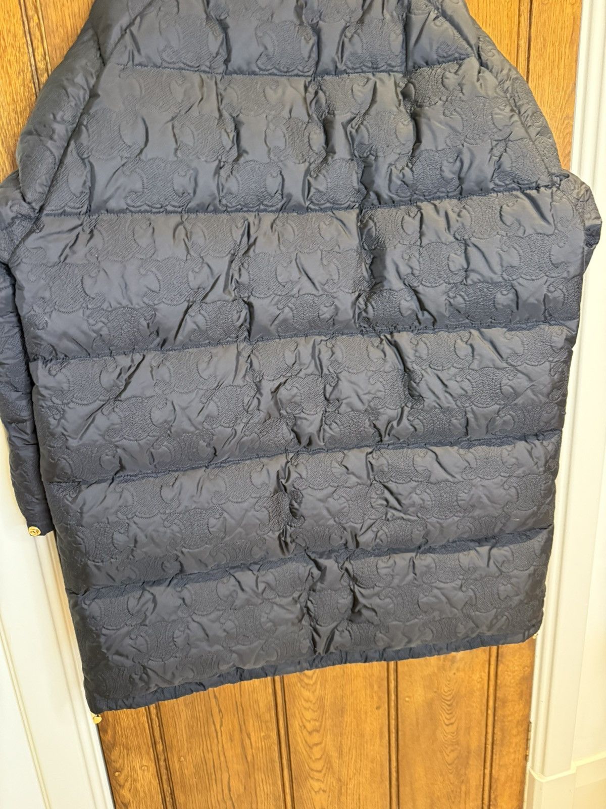 Celine $5k Celine Long Triomphe black logo coat jacket Hedi Slimane Size US M / EU 48-50 / 2 - 22 Thumbnail