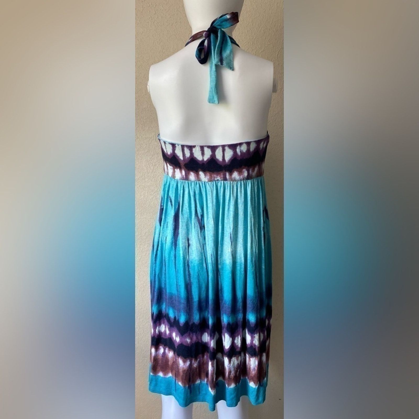 Other Muse for Boston Proper | Watercolor Halter Beaded Dress | 8 Size M / US 6-8 / IT 42-44 - 2 Thumbnail
