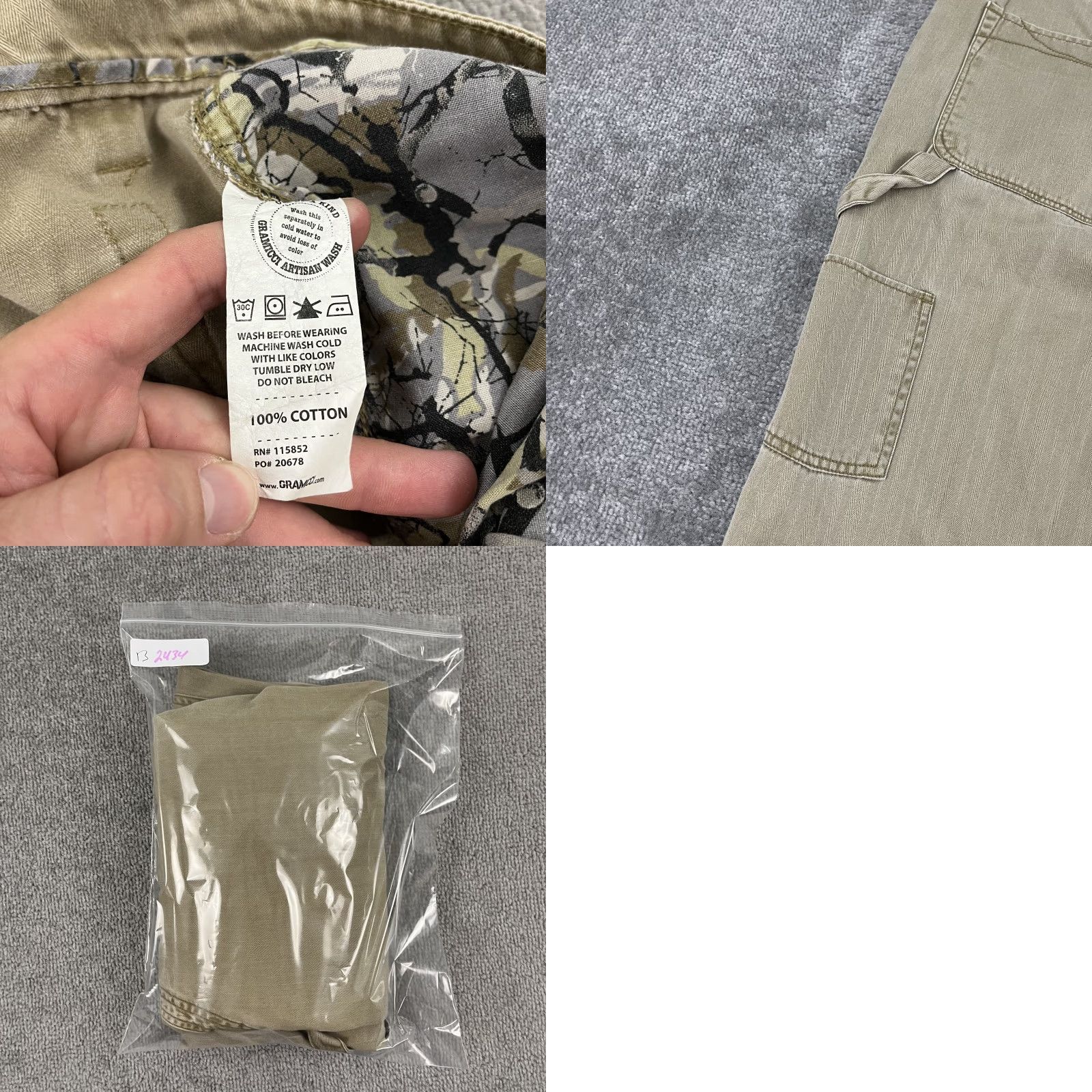 Gramicci Gramicci Pants Mens 36x31 Straight Leg Khaki Beige Outdoor Utility Cotton Canvas Regular Rise Mid 10-12 In 5-Pocket Mens Clothing Men Size US 36 / EU 52 - 8 Thumbnail