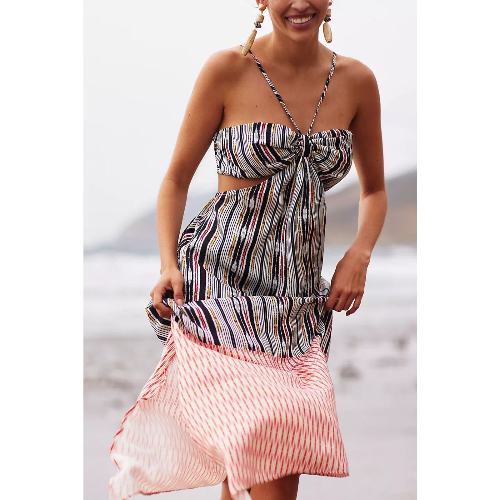 Anthropologie New Anthropologie Bare Cutout Maxi Dress $118 Large Black Size L / US 10 / IT 46 - 1 Thumbnail