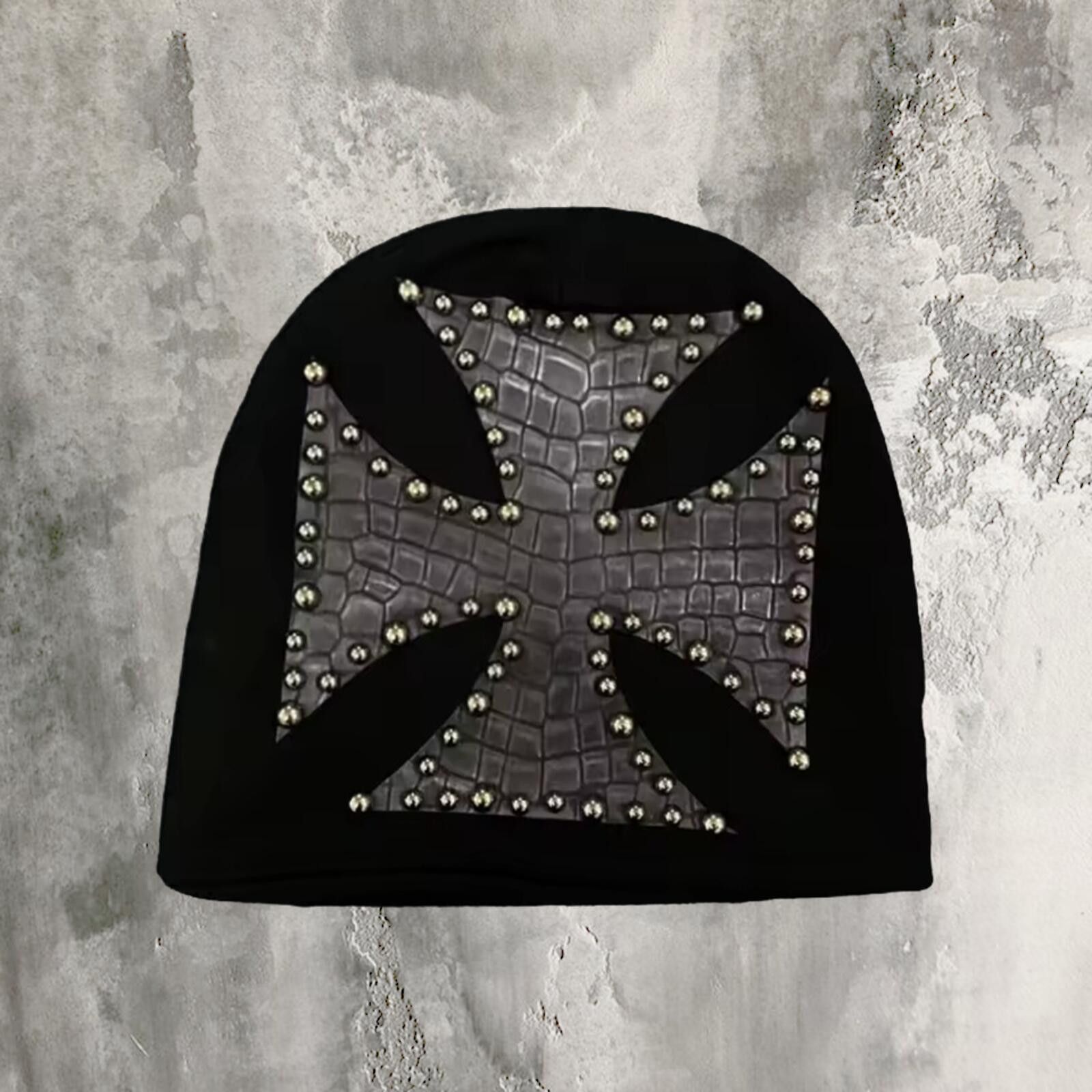 Other black studded cross beanie Size ONE SIZE - 1 Thumbnail
