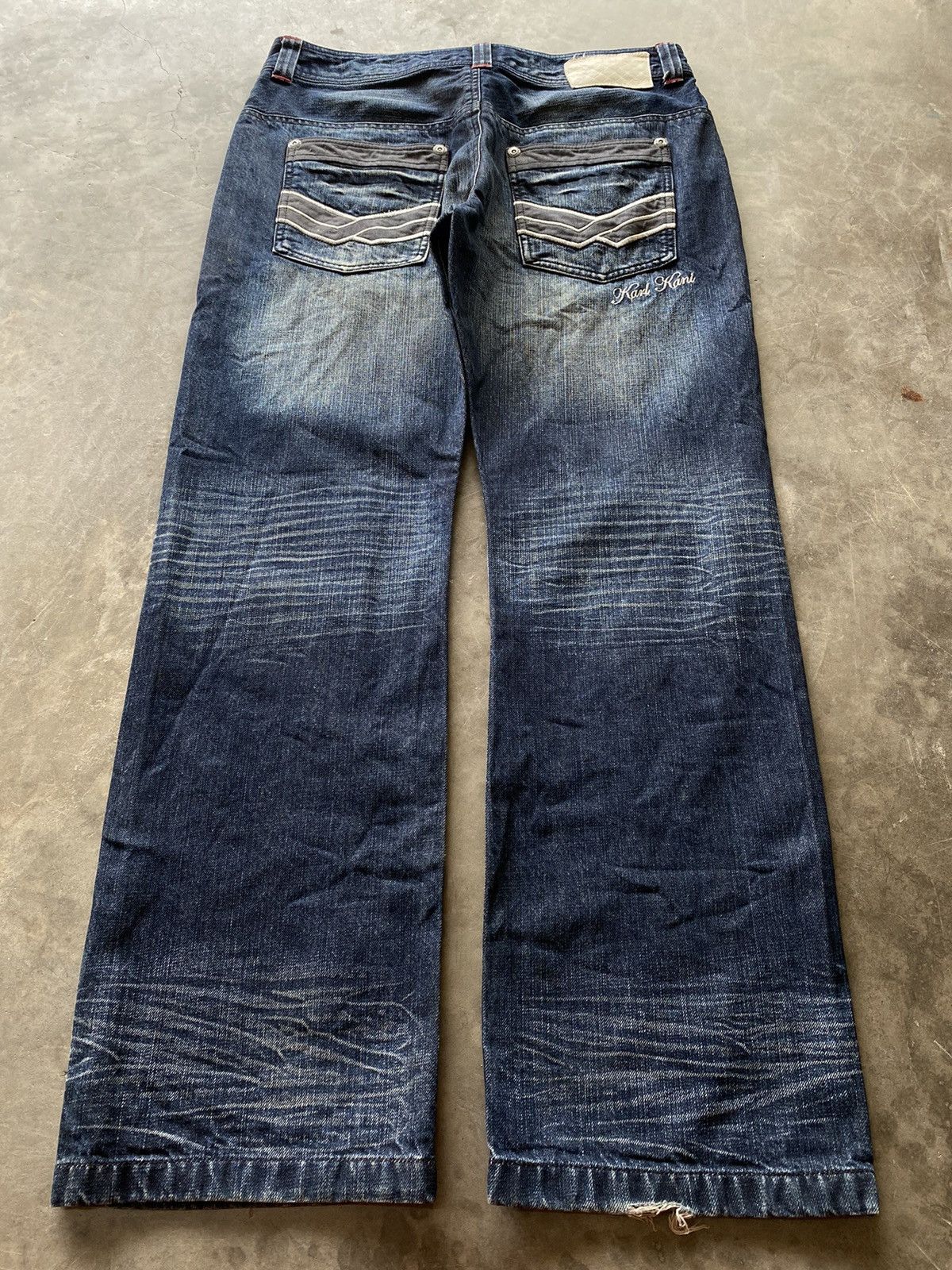 Baggy Jeans Karl Kani Denim Stone Wash Distressed