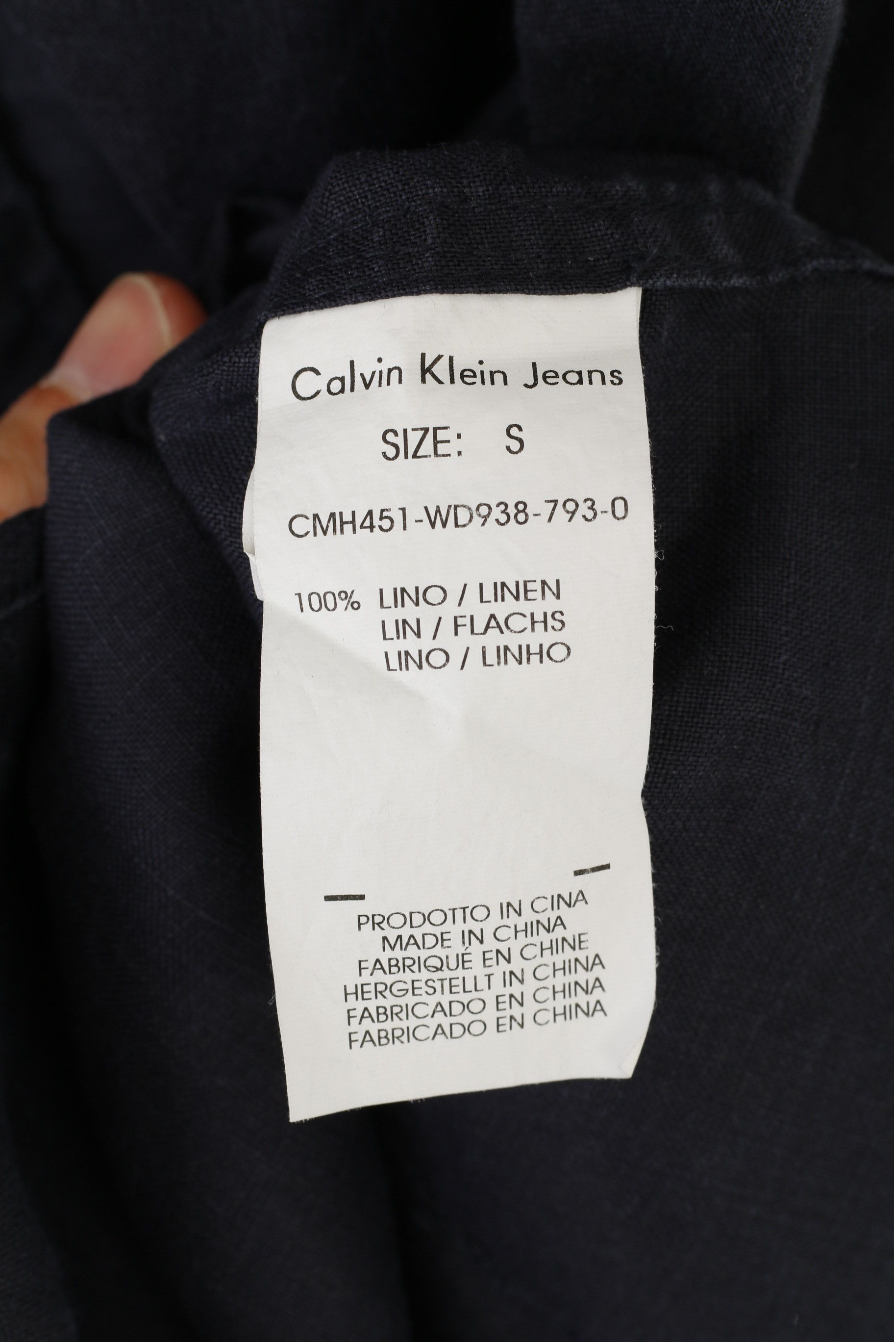 Calvin Klein Calvin Klein Jeans Men S Casual Shirt Navy Linen 0231 Size US S / EU 44-46 / 1 - 3 Thumbnail