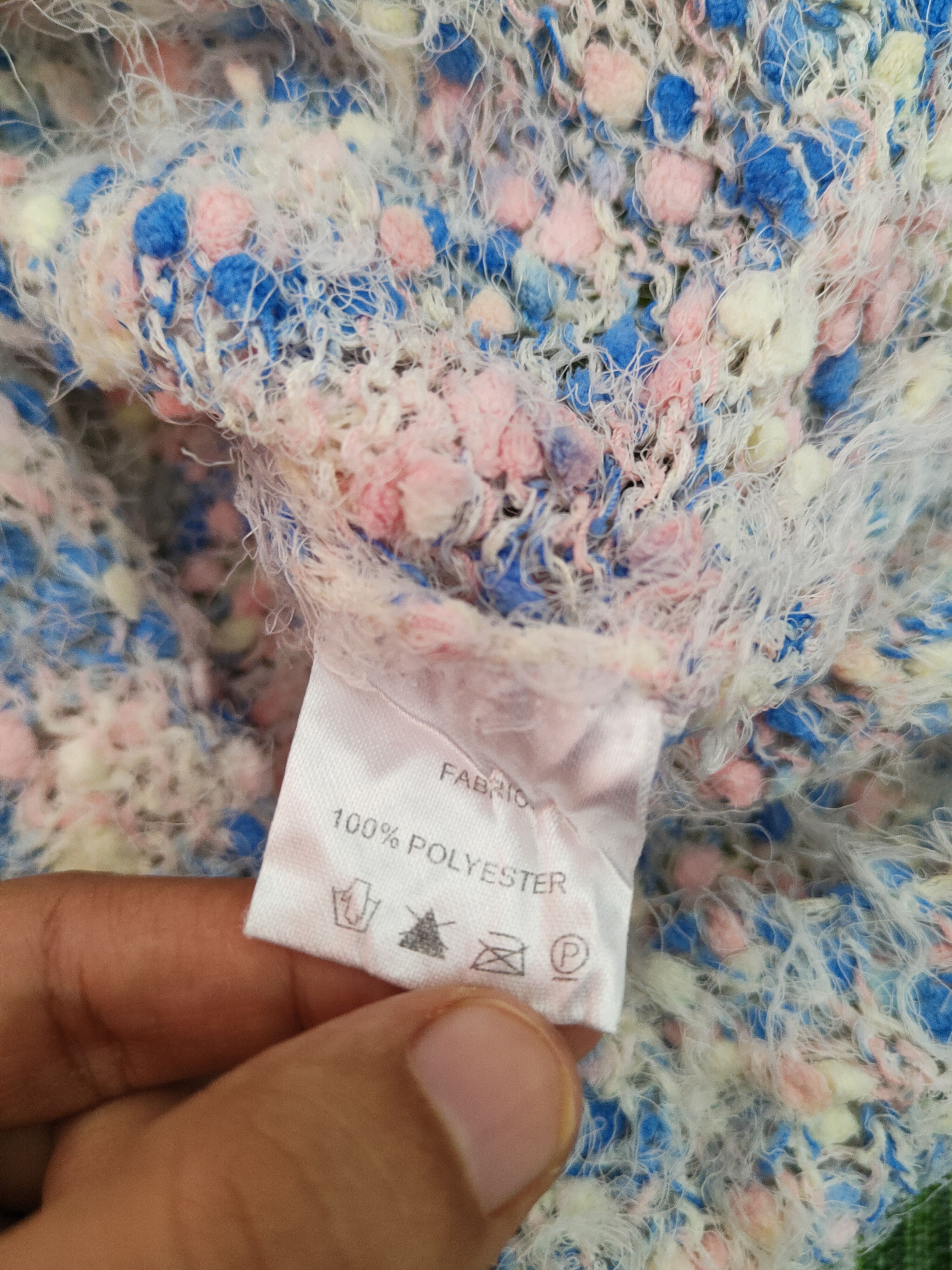 Japanese Brand Appletree Boutique Blue Pink Fur Mohair Knitwear #S1912 Size S / US 4 / IT 40 - 11 Thumbnail