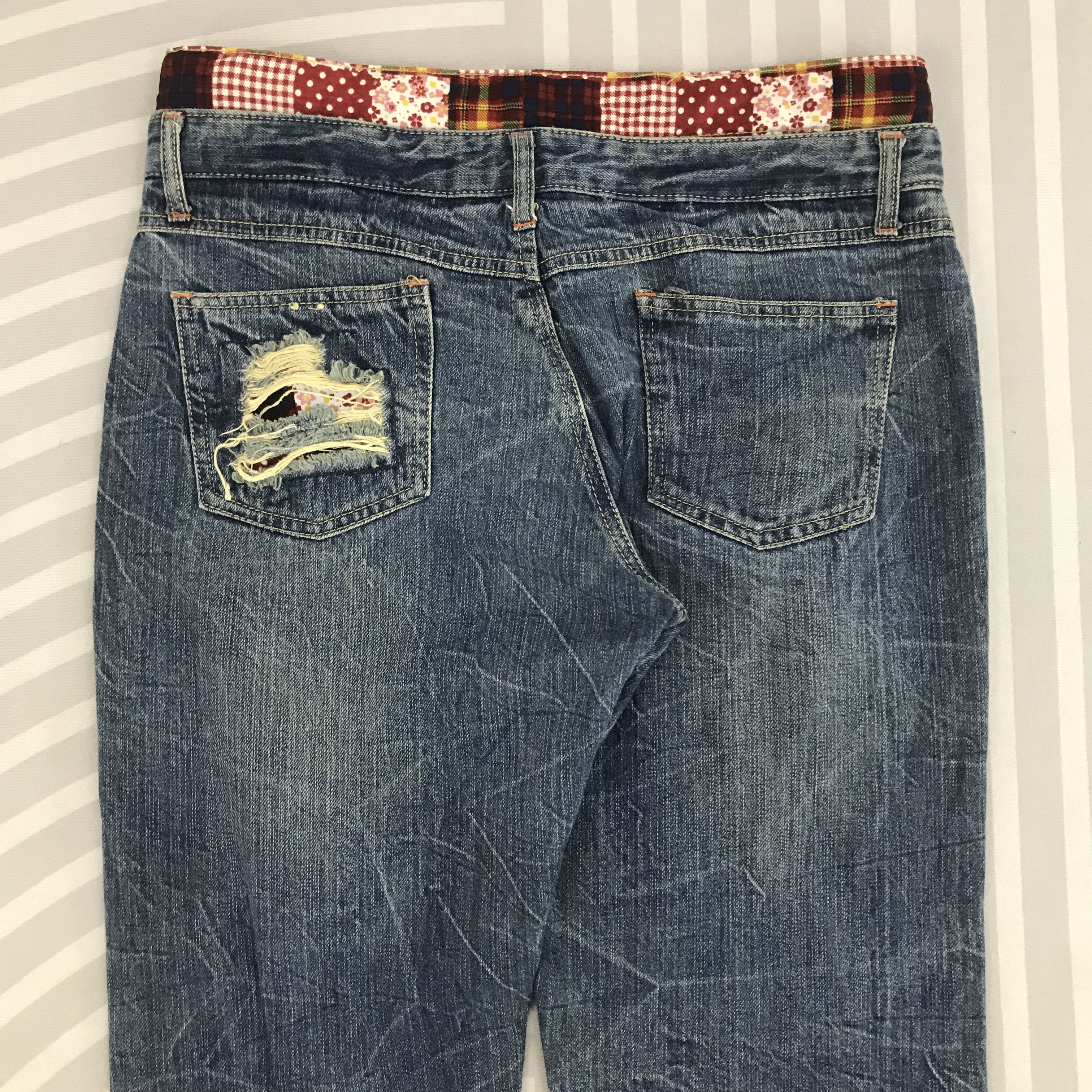 Japanese Brand × Vintage Vtg Double wais Japanese Brand Distressed Denim pants Size US 30 / EU 46 - 5 Thumbnail
