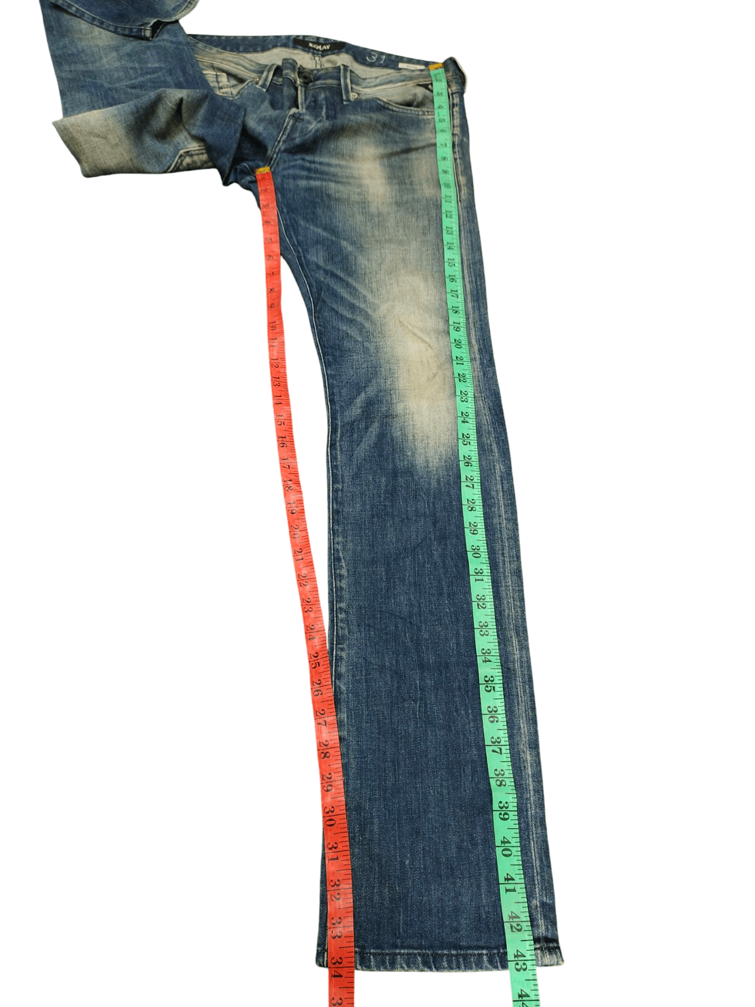 If Six Was Nine Vintage Y2k Replay Clawmark Rusty Faded Denim Jeans Size US 32 / EU 48 - 17 Thumbnail