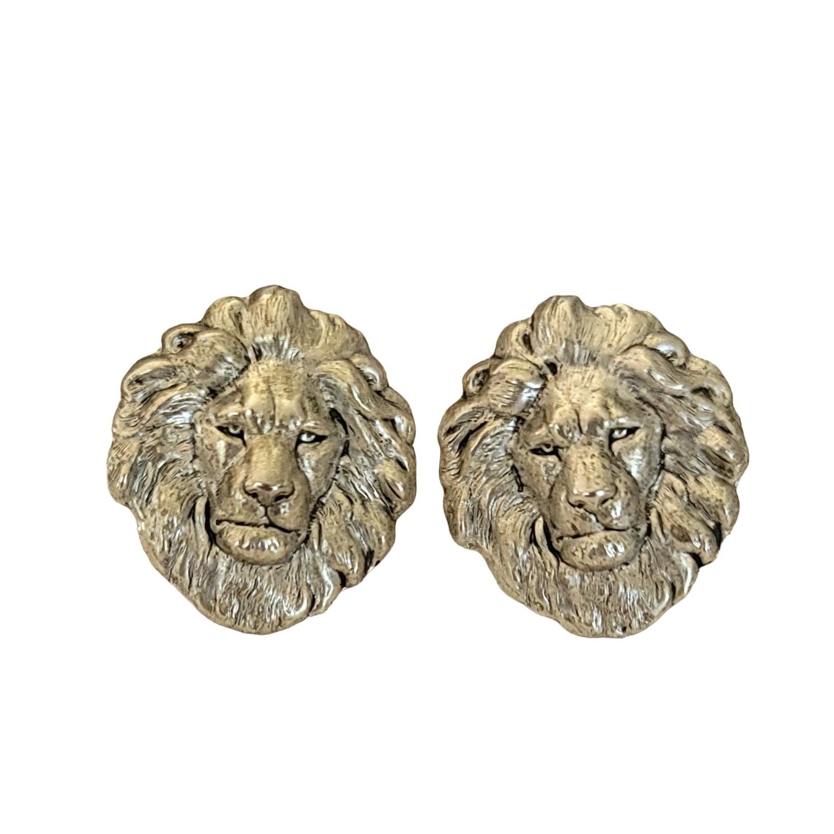 Other Silver Tone Repousse Style Lion Unisex Cufflinks, K360 Size ONE SIZE - 2 Thumbnail
