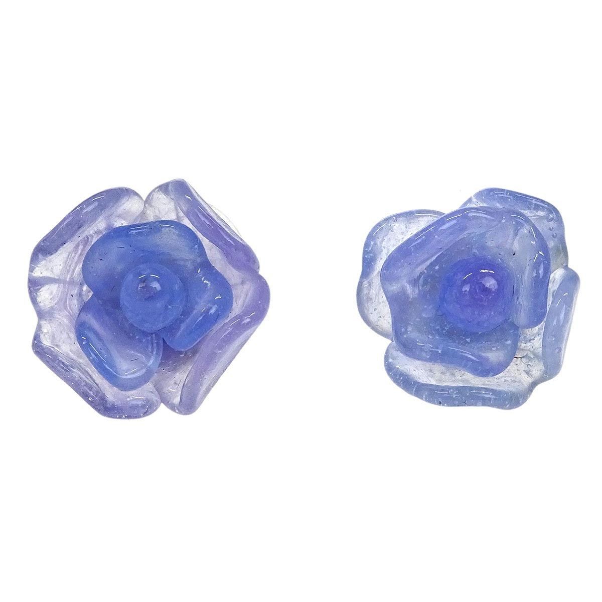 Chanel Chanel Vintage CC Camellia Clip-On Earrings Resin Size ONE SIZE - 1 Thumbnail