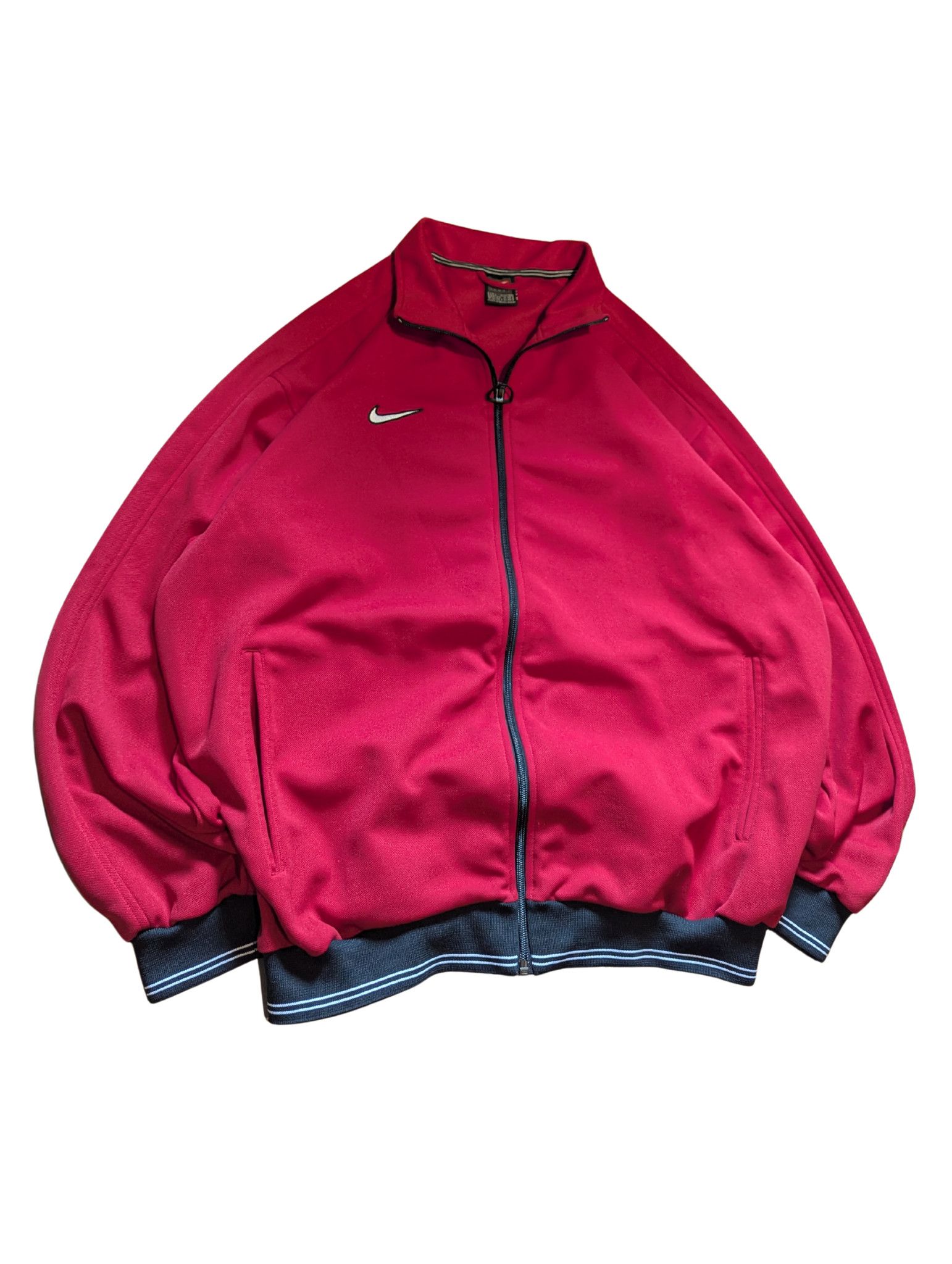 Nike Vintage Nike Red Track Jacket Y2K Small Swoosh Oversized Fit Size US L / EU 52-54 / 3 - 1 Thumbnail