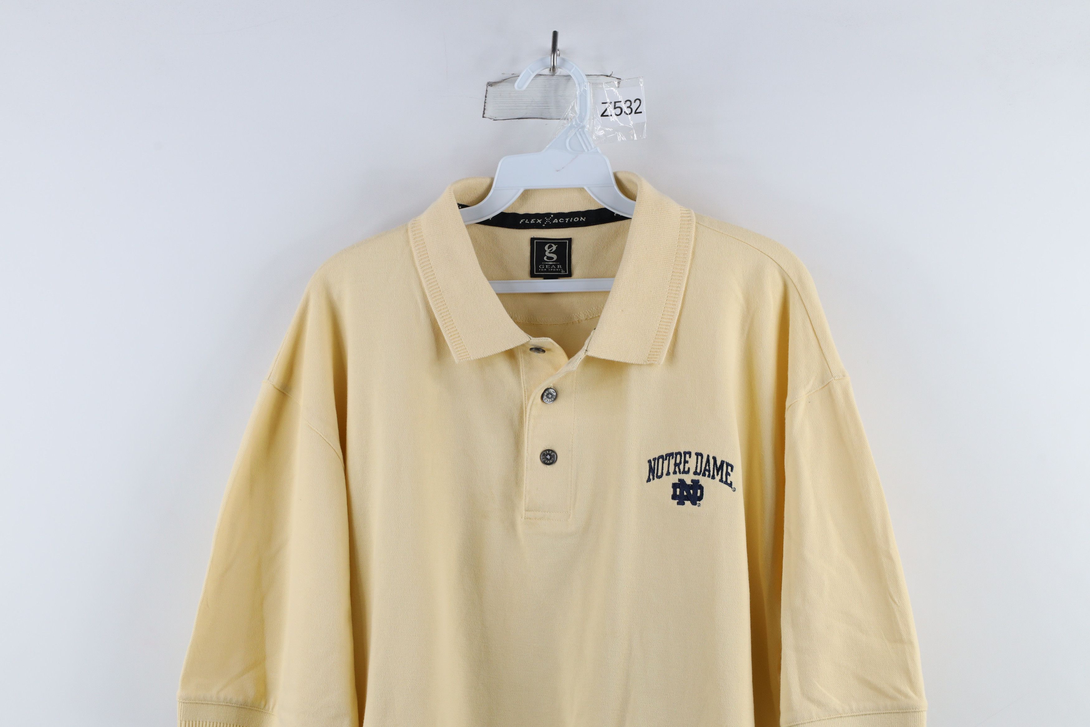 Vintage Vintage 90s Spell Out Notre Dame University Golf Polo Shirt Size US L / EU 52-54 / 3 - 2 Thumbnail