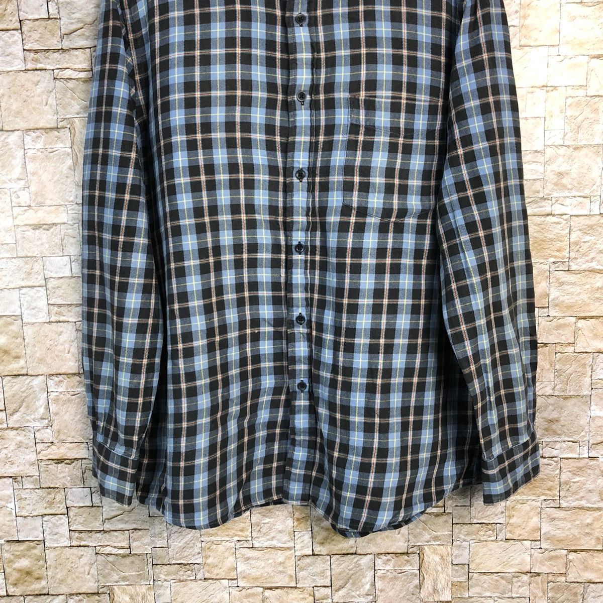Flannel × Uniqlo Uniqlo Blue Checkred Flannel vintage #A218 Size US XL / EU 56 / 4 - 3 Thumbnail