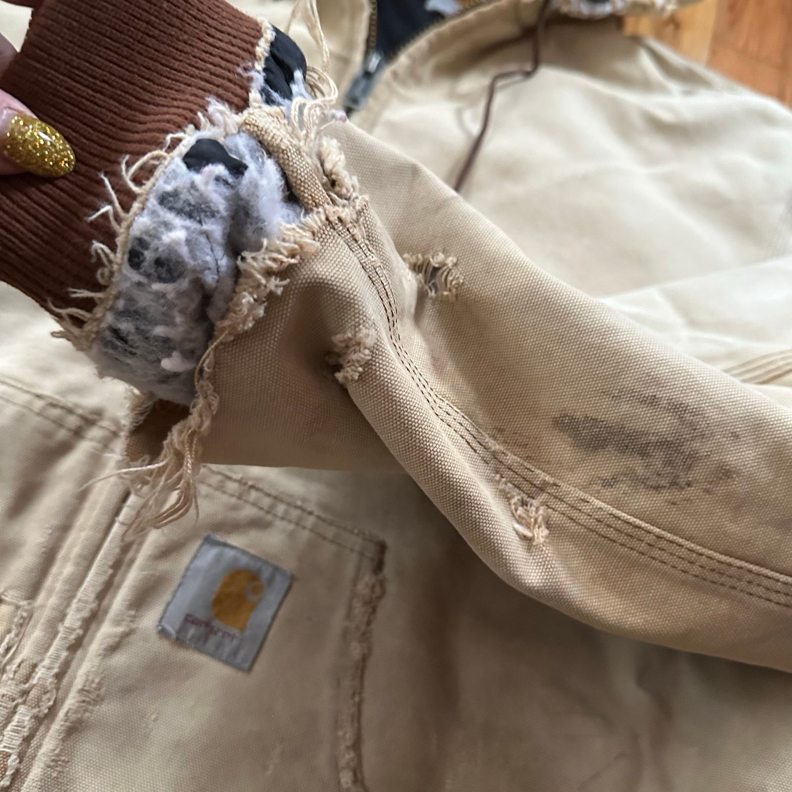 Carhartt Vintage Carhartt Distressed Full Zip Hooded Jacket size L/XL Size US XL / EU 56 / 4 - 11 Thumbnail