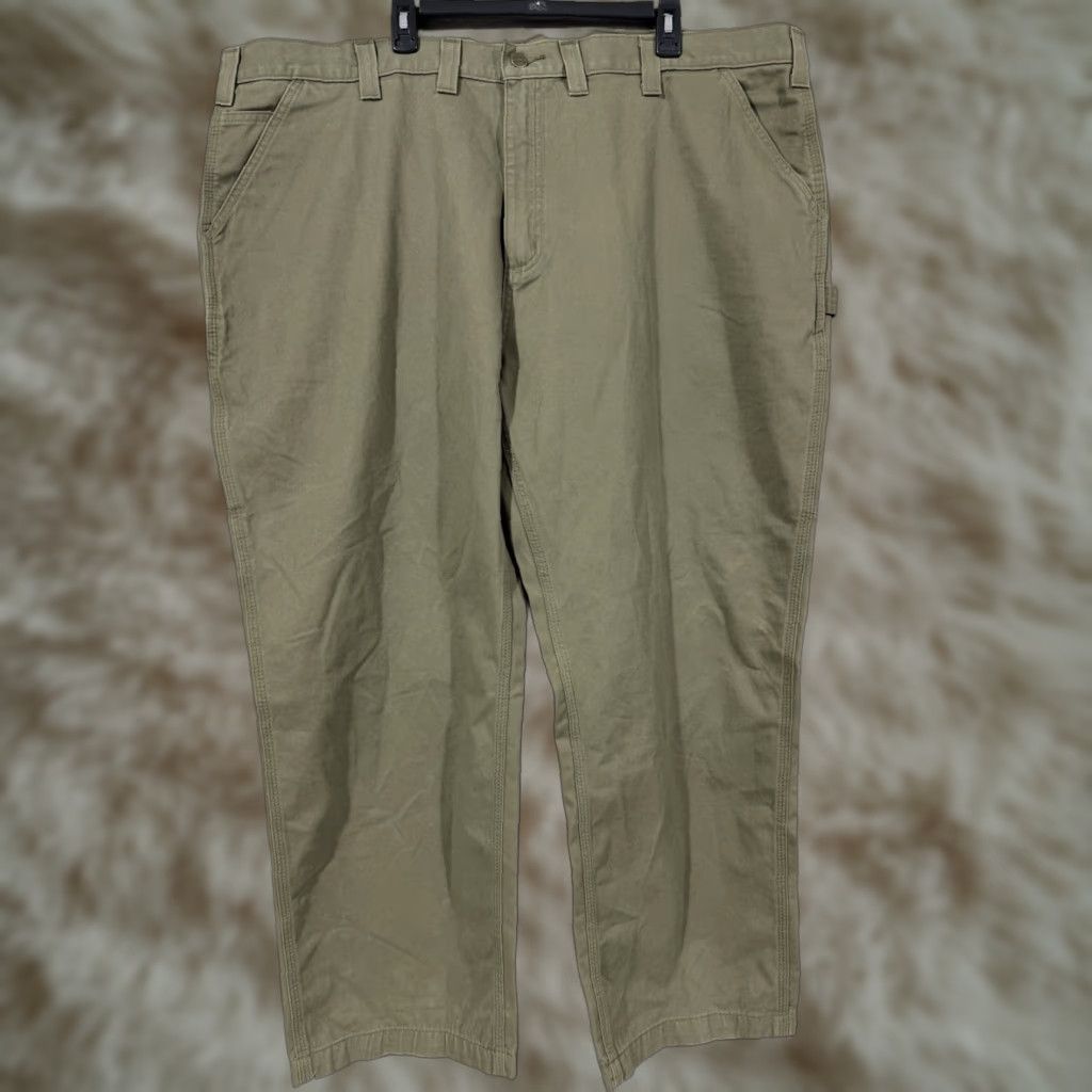 Carhartt Carhartt Pants Mens 48x30 Washed Duck Work Relaxed Fit Pant Green Workwear B324 Pants Mens Size 48 Big & Tall Green Carpenter Vintage Size US 32 / EU 48 - 1 Thumbnail