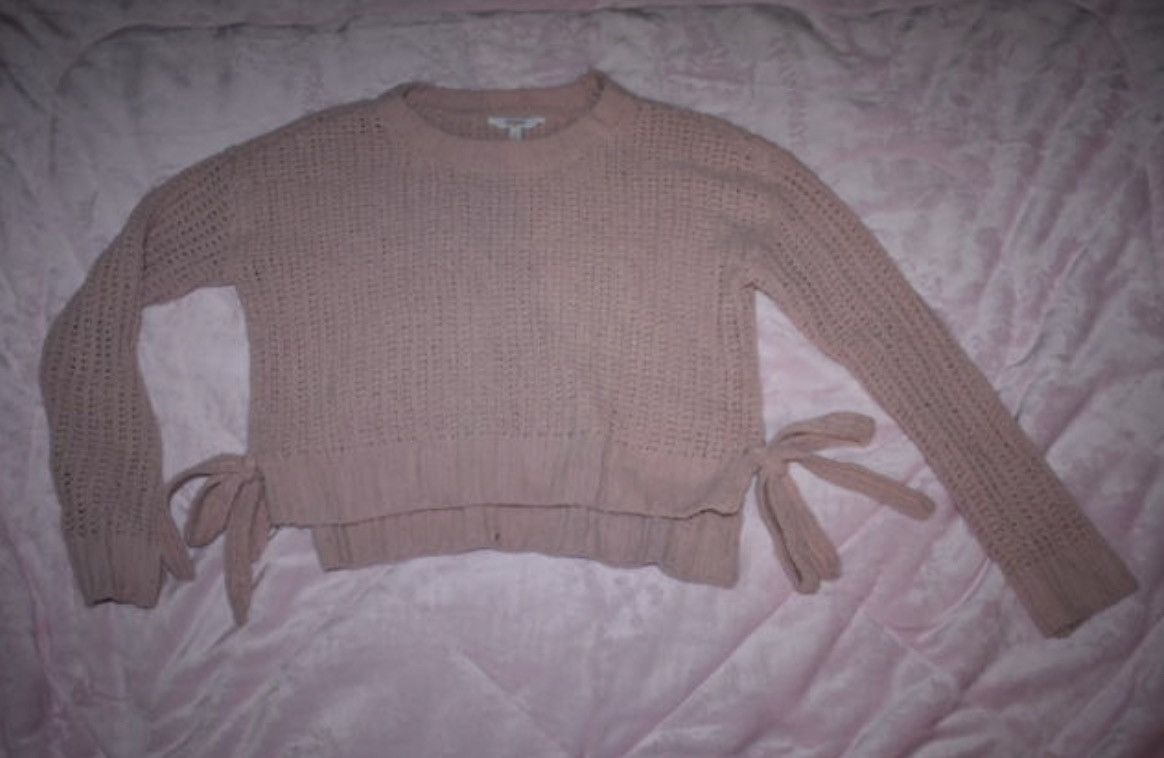 Other Candies Pink Chunky Bow Fall Sweater Winter Cute Small Size S / US 4 / IT 40 - 1 Thumbnail