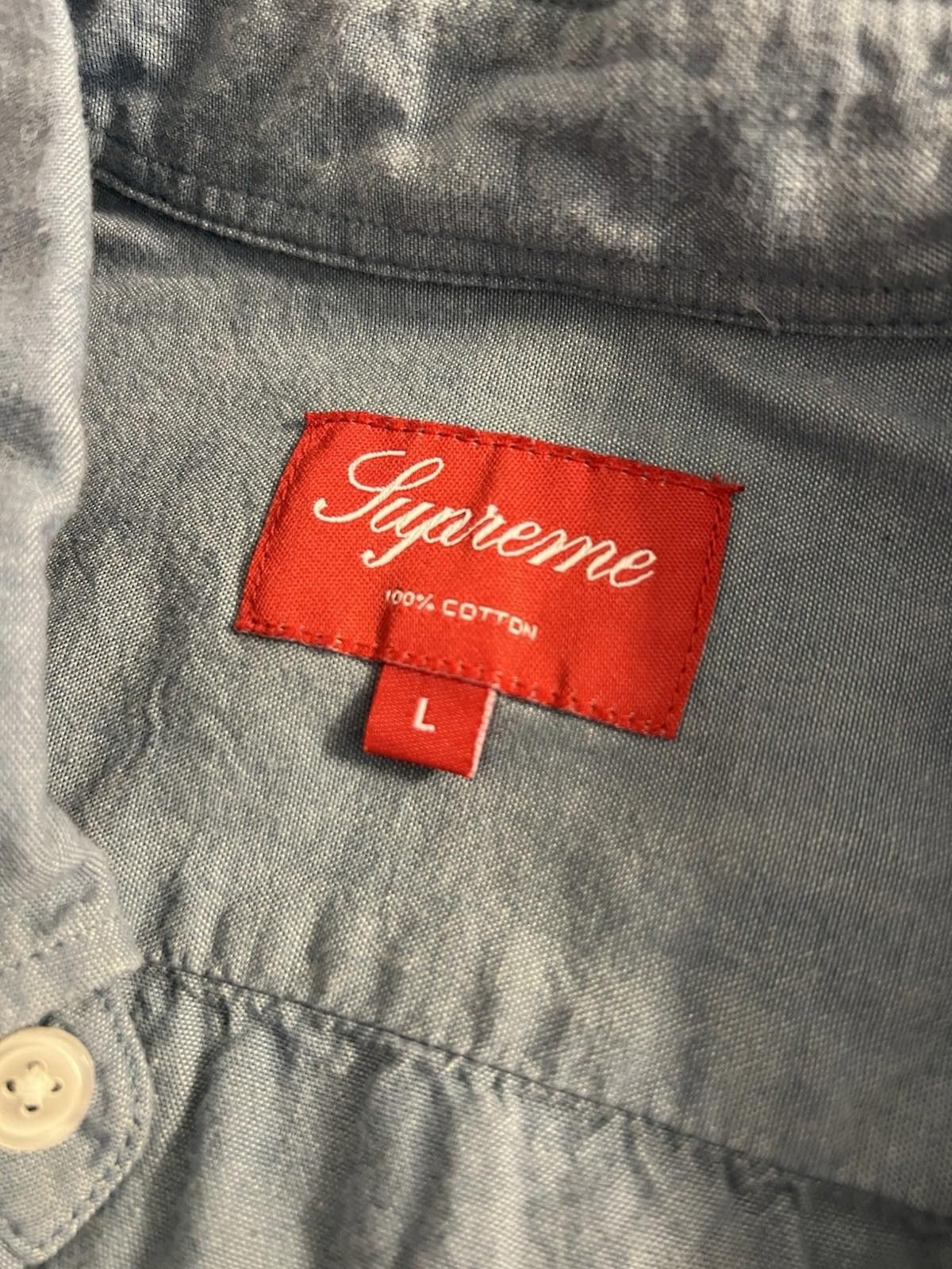 Supreme Pre-Owned SUPREME L/S CHAMBRAY SHIRT BLUE LARGE Size US L / EU 52-54 / 3 - 8 Thumbnail