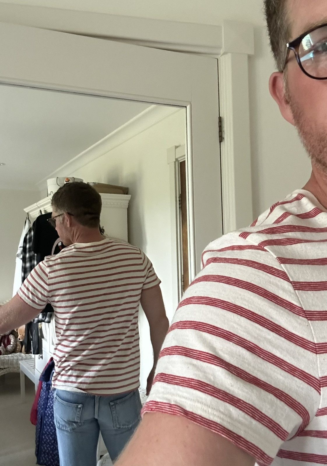Saint Laurent Paris $620 Saint Laurent STRIPED CASSANDRE T-SHIRT IN JERSEY Size US L / EU 52-54 / 3 - 4 Thumbnail