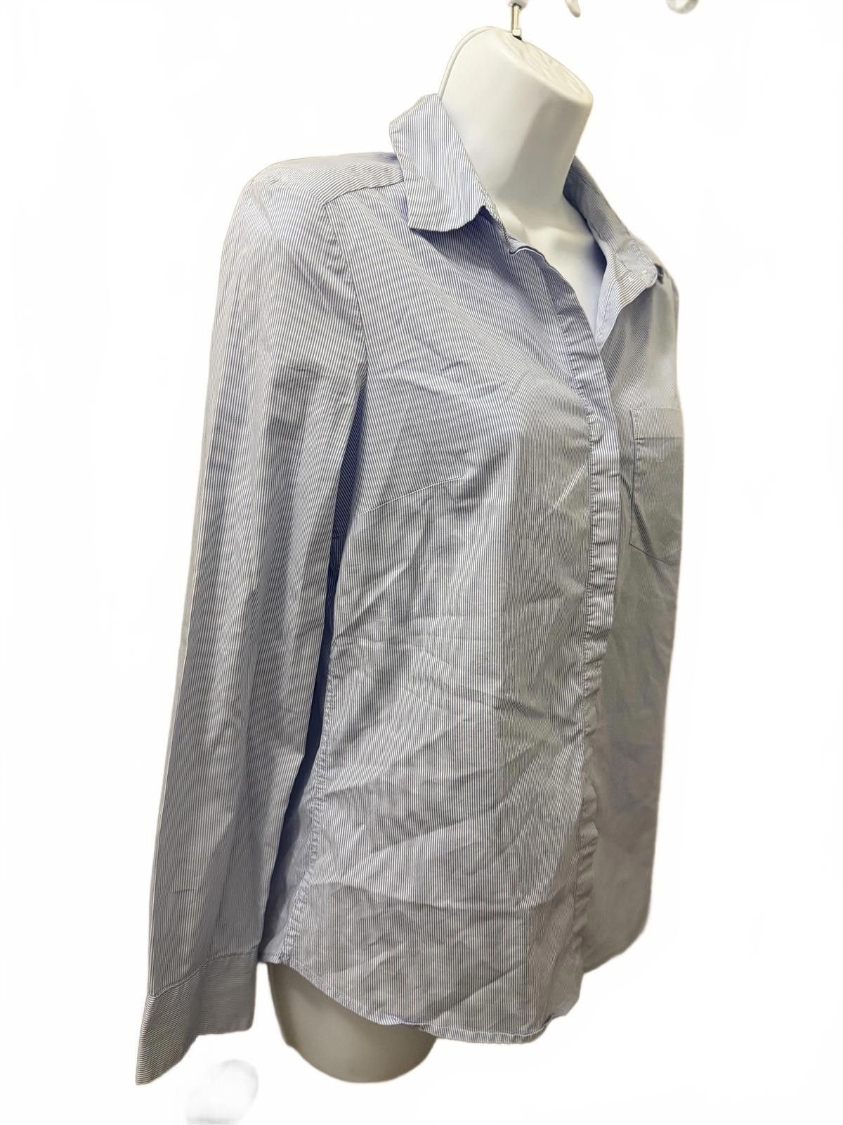 H&M H&M Button-up Longsleeve Shirt in Striped Blue (US 4) Size S / US 4 / IT 40 - 3 Thumbnail
