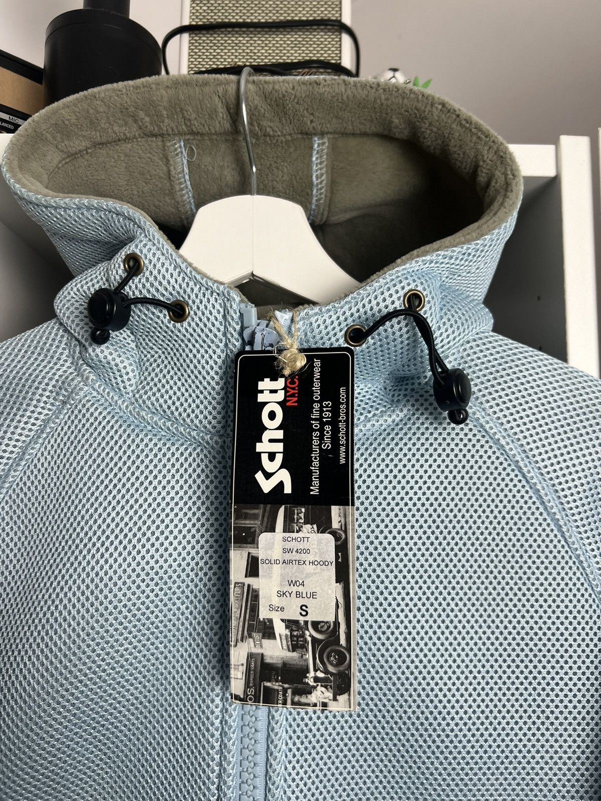 Schott × Vintage Vintage Schott Solid airtex fleece zip hoodie S gorpcore army Size US S / EU 44-46 / 1 - 4 Thumbnail