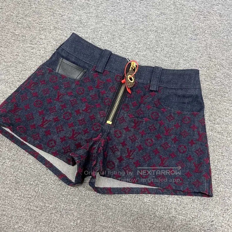 Louis Vuitton Louis Vuitton Flocked full-print presbyopic denim shorts Size US 38 / EU 54 - 3 Thumbnail