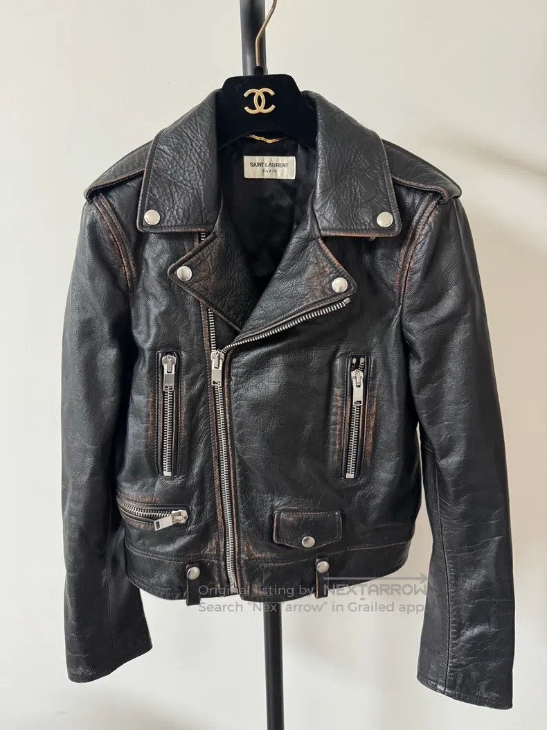 Saint Laurent Paris Saint Laurent Paris Distressed vintage anti-smoking leathe Size US S / EU 44-46 / 1 - 1 Thumbnail