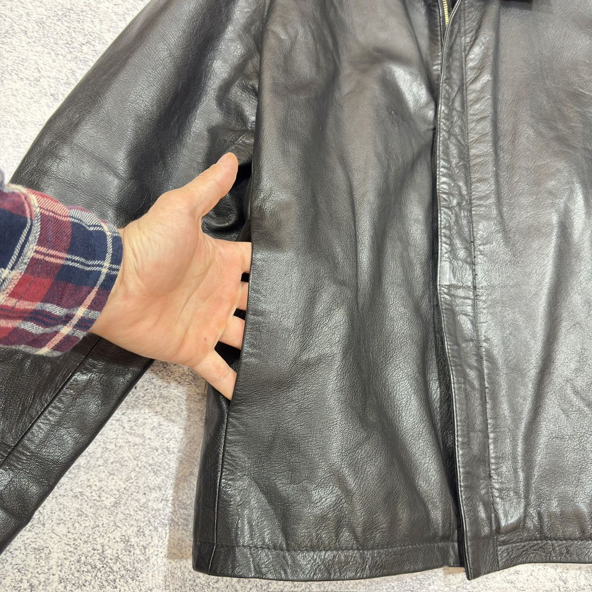 Vintage Cavero Mens Black Leather Jacket M size Size US M / EU 48-50 / 2 - 4 Thumbnail