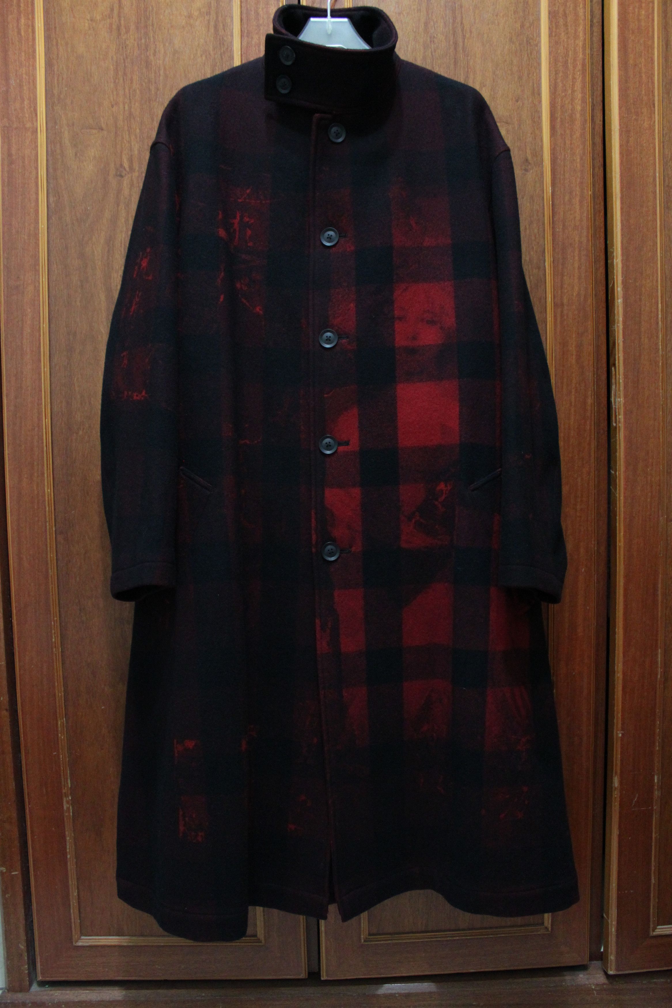Yohji Yamamoto Yohji Yamamoto AW20 Look 15 Red Black Coat by Suzume Uchida Size US S / EU 44-46 / 1 - 4 Thumbnail
