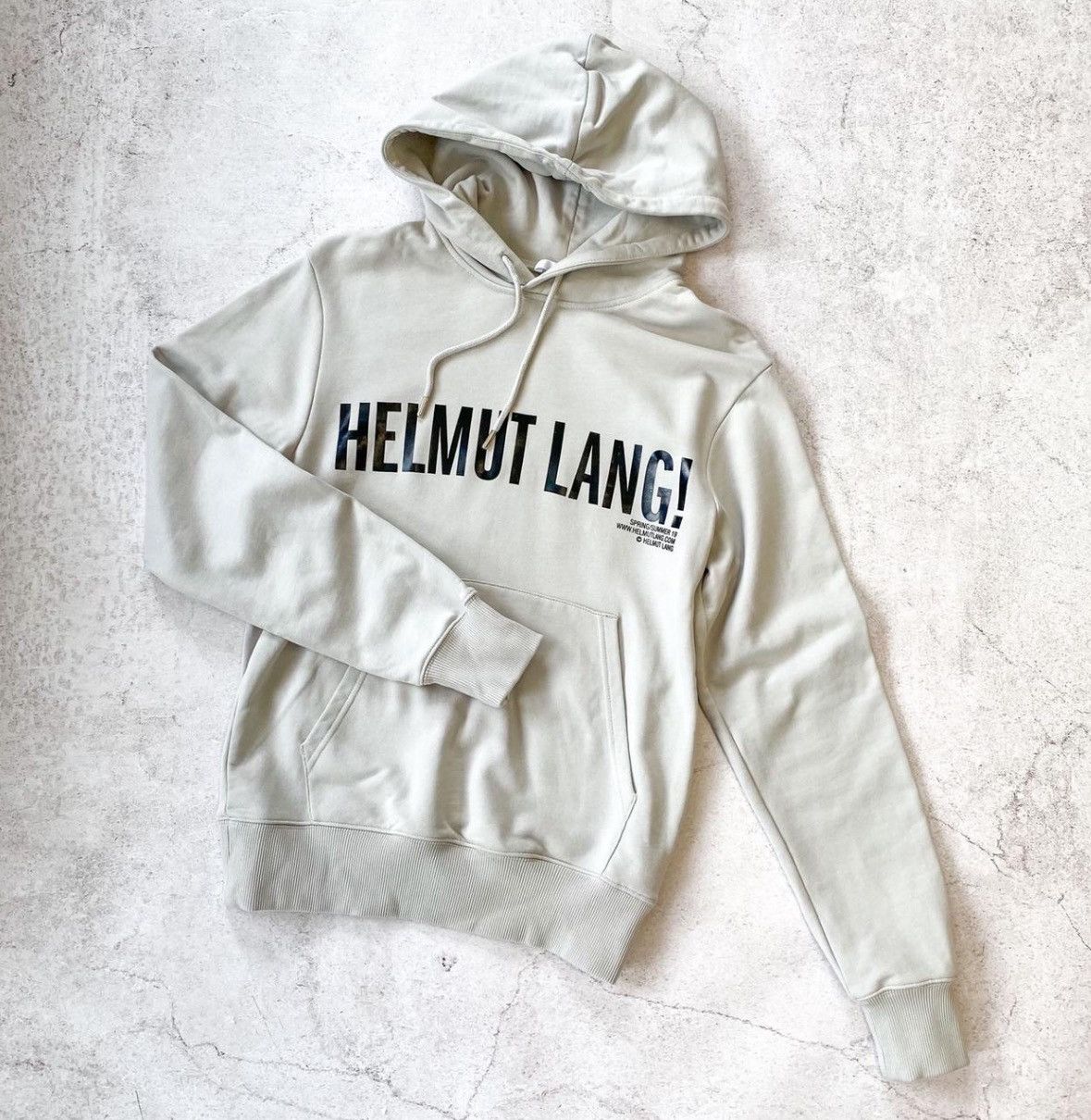 image of Helmut Lang Exclamation Hoodie in Grey, Men's (Size XS)