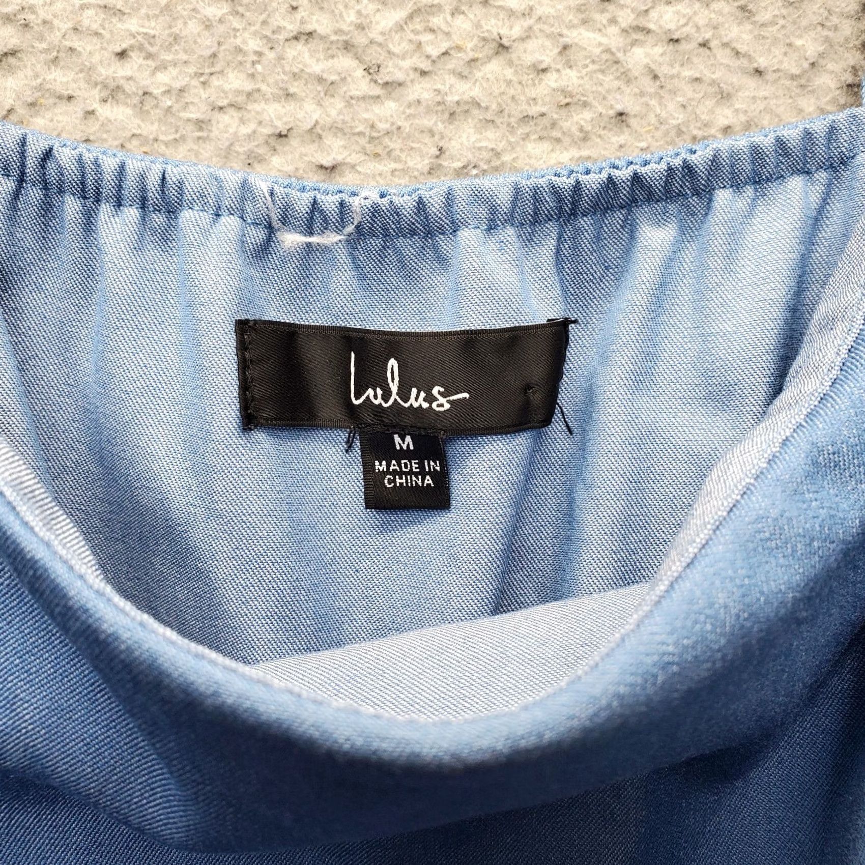 Lulus Lulus Short Romper Womens M Blue Stretch Flounce Layered Adjustable Strap - Size M Womens Color Blue Romper Shirt? Size 32" / US 10 / IT 46 - 5 Thumbnail