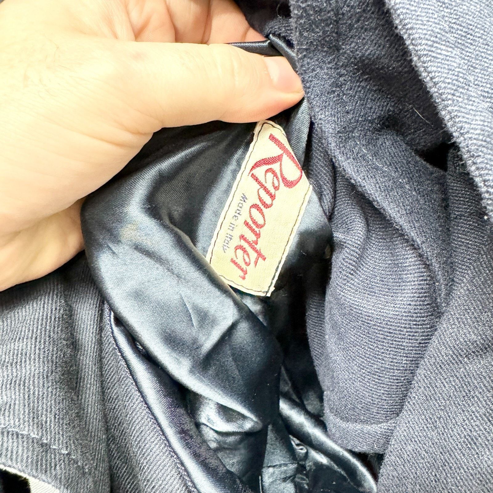 Vintage Vintage Reporter Coat Large Navy Button Belted Long Peacoat Size L / US 10 / IT 46 - 7 Thumbnail
