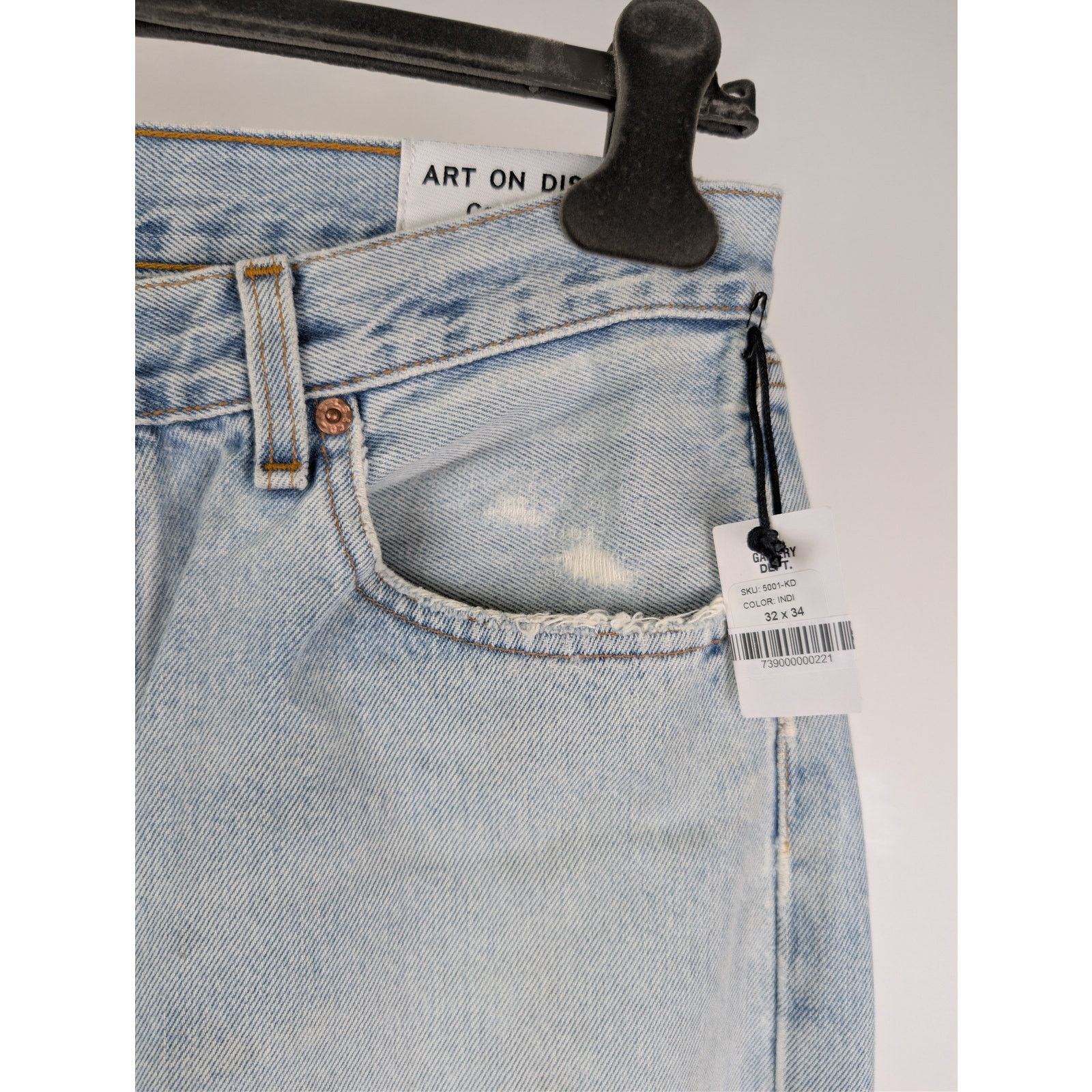 Gallery Dept. o1rshd1 Ken Ripped slim-cut jeans in a blue cotton denim Size US 32 / EU 48 - 8 Thumbnail