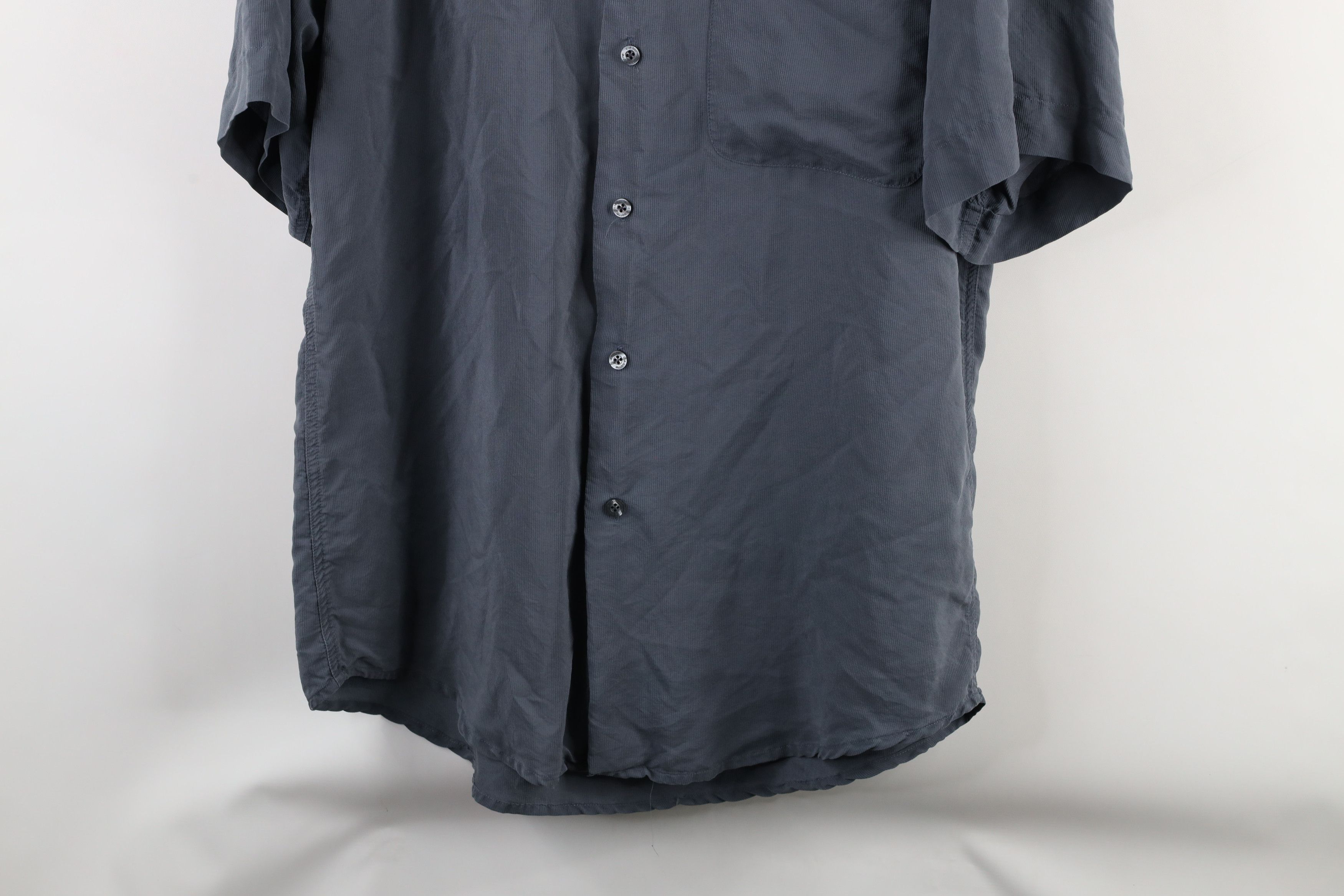Vintage Vintage 90s Streetwear Short Sleeve Button Shirt Steel Blue Size US M / EU 48-50 / 2 - 3 Thumbnail