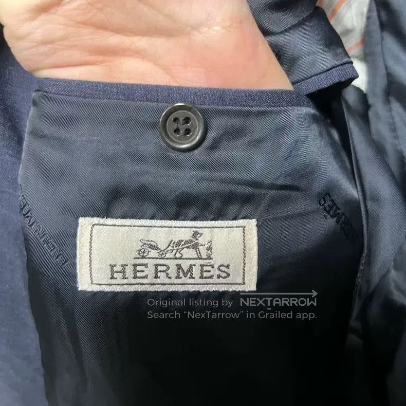 Hermes Hermes Dark Blue High-End Tailored Long Sleeve Blazer Size 46R - 3 Thumbnail