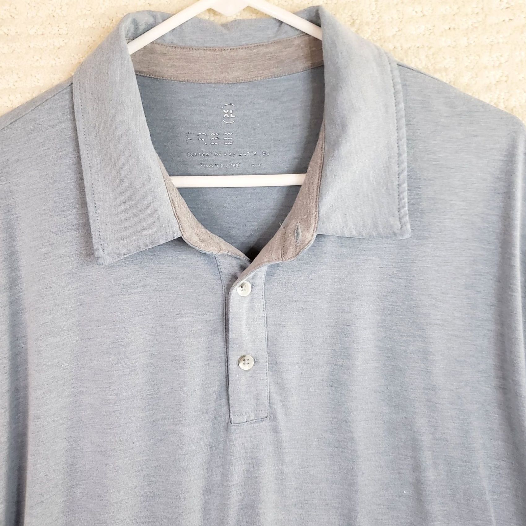 Vintage Free Fly Polo Shirt Mens XL Short Sleeve Pocket Blue Viscose Bamboo Polyester Size US XL / EU 56 / 4 - 3 Thumbnail