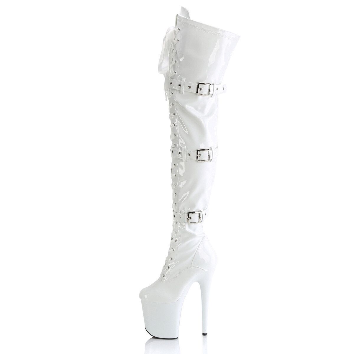 Other Flamingo 3028 Triple Buckle Thigh High 4" Platform Boot 8" H Size US 10 / IT 40 - 6 Thumbnail