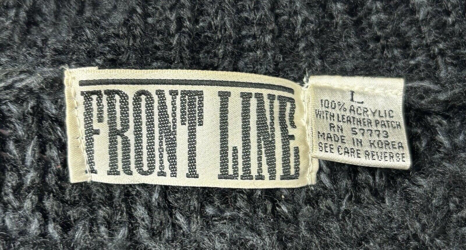 Other VTG Front Line Sweater Men's Large Chunky Knit Leather Patch Size US L / EU 52-54 / 3 - 2 Thumbnail