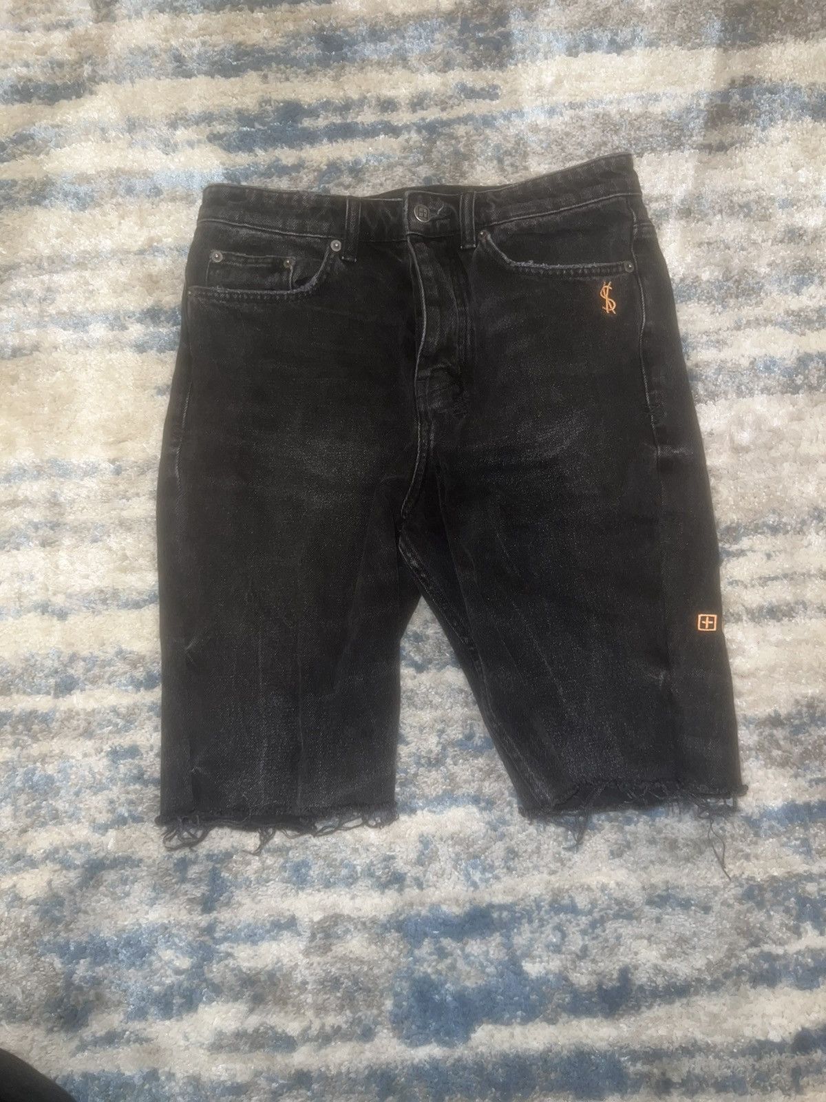 image of Ksubi Jorts in Black/Orange, Men's (Size 29)